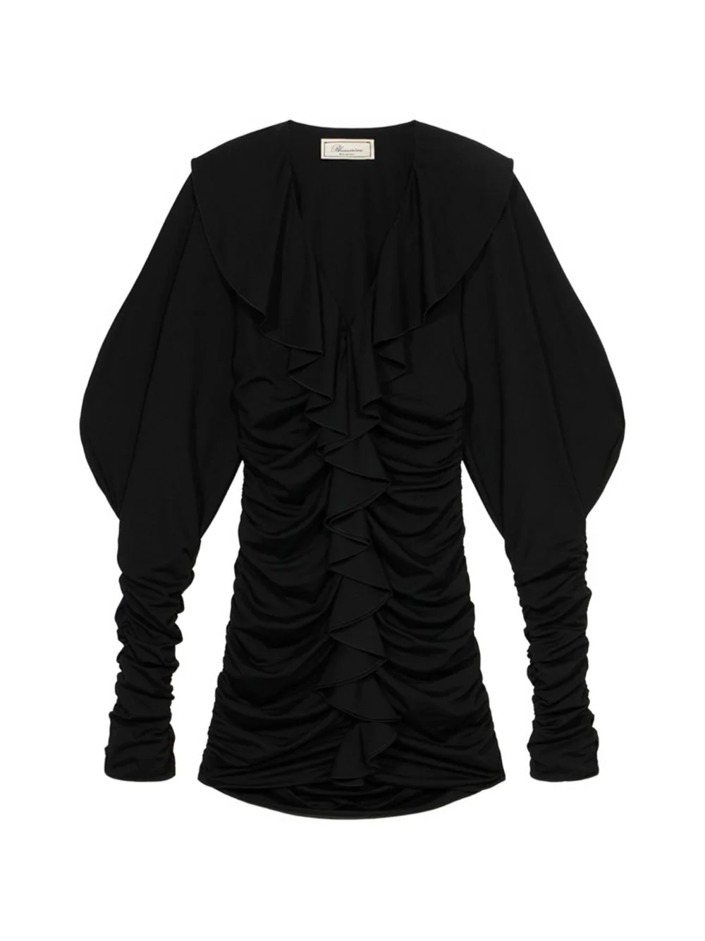ruffled gathered mini dress - 1