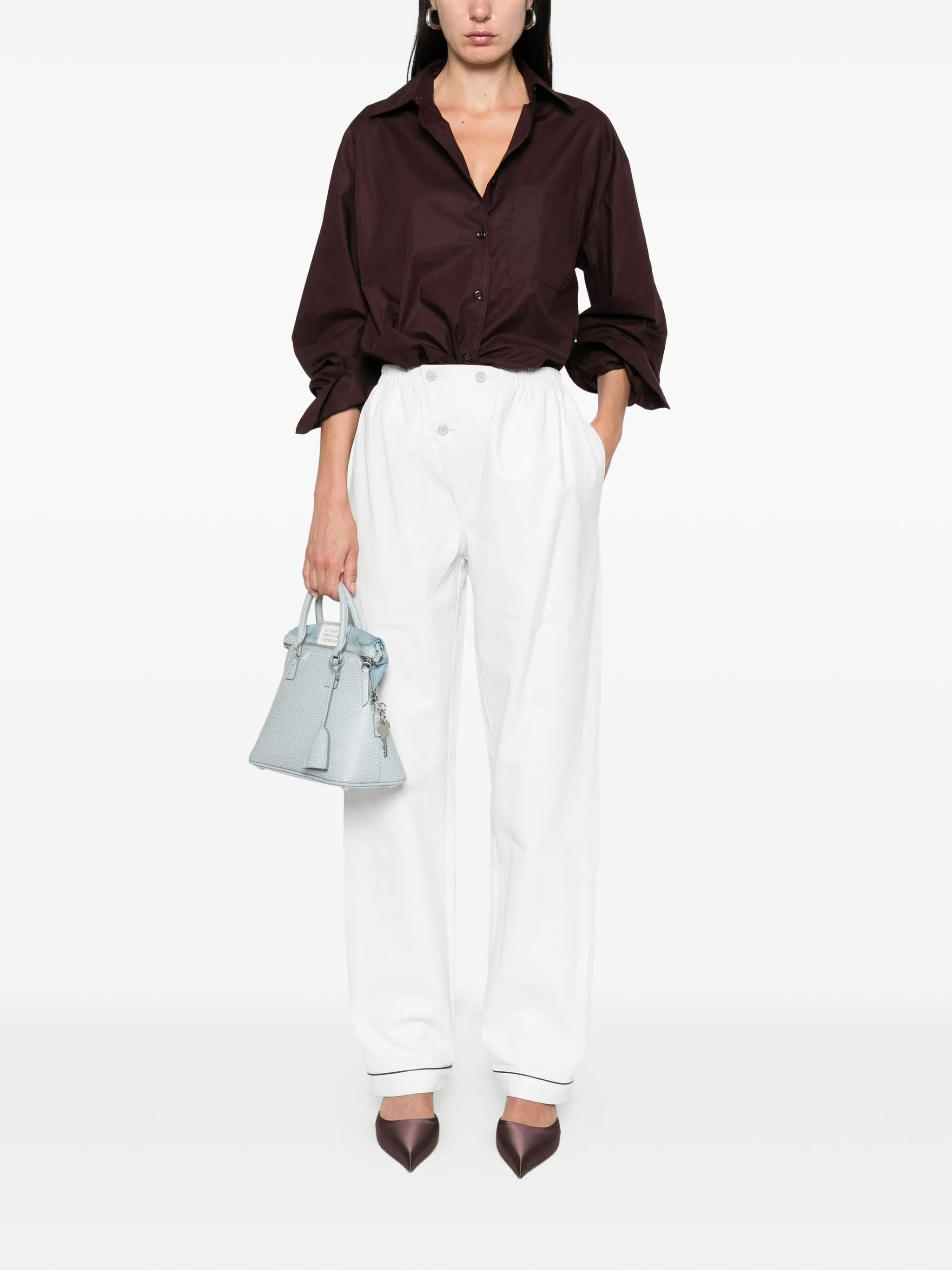 Prada Button-fastening Cupro Trousers - 2