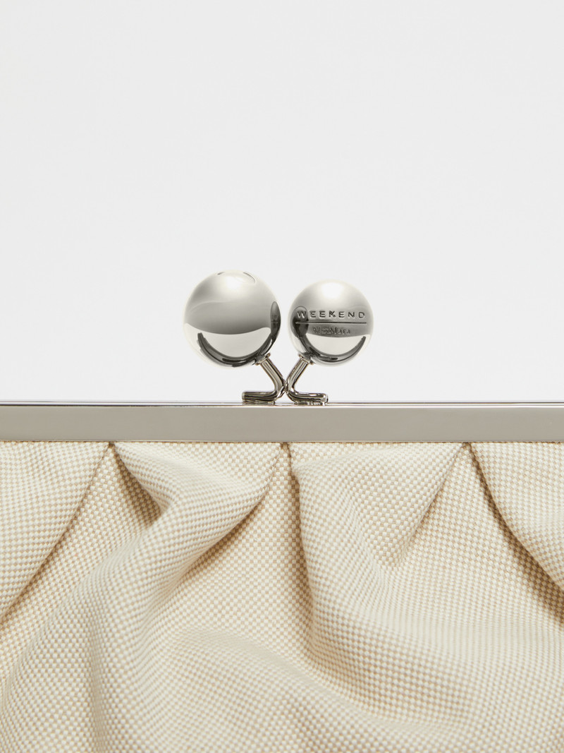 OBLO Medium Pasticcino Bag in canvas and rattan 5