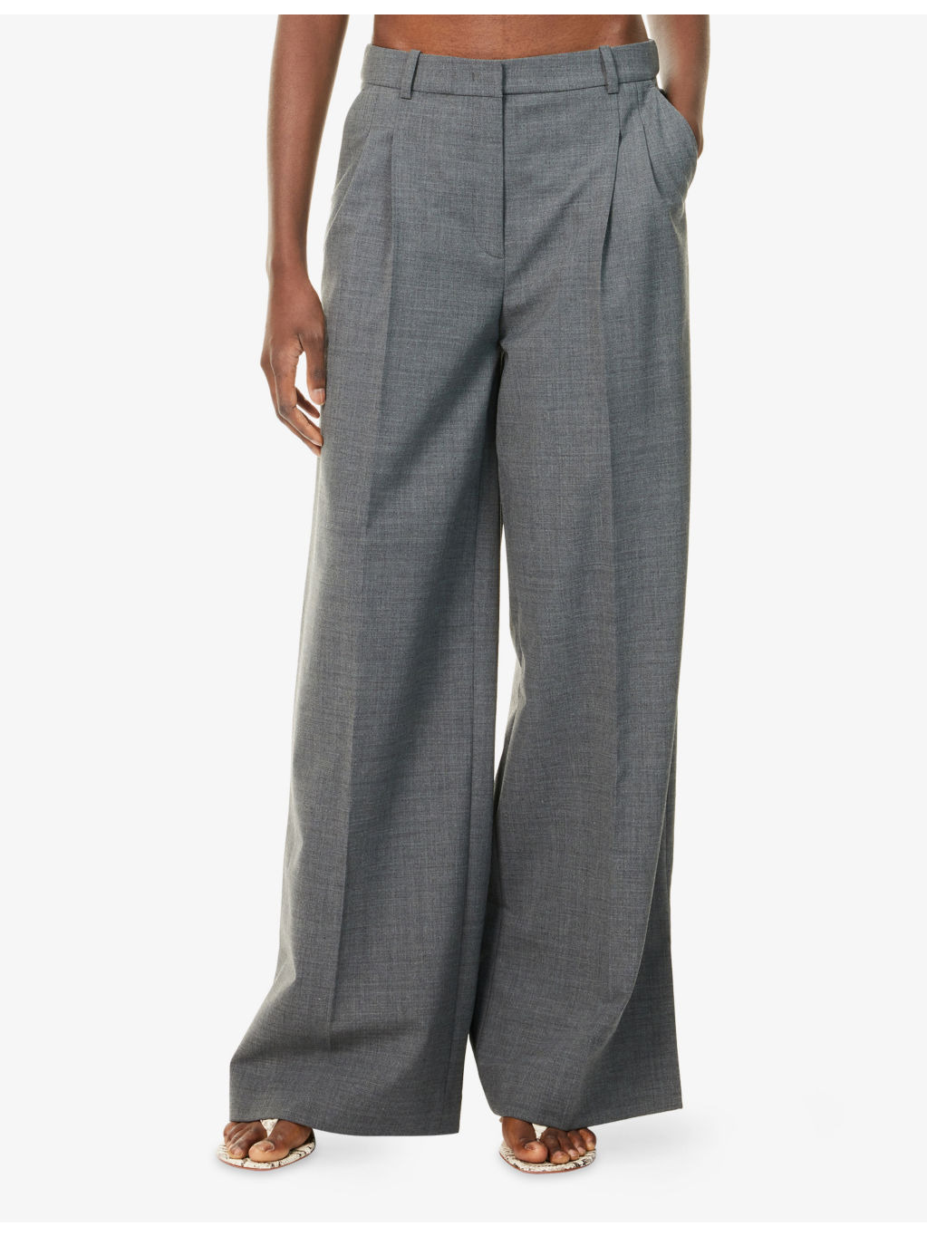Grand Wide-Leg Stretch-Woven Trousers - 3