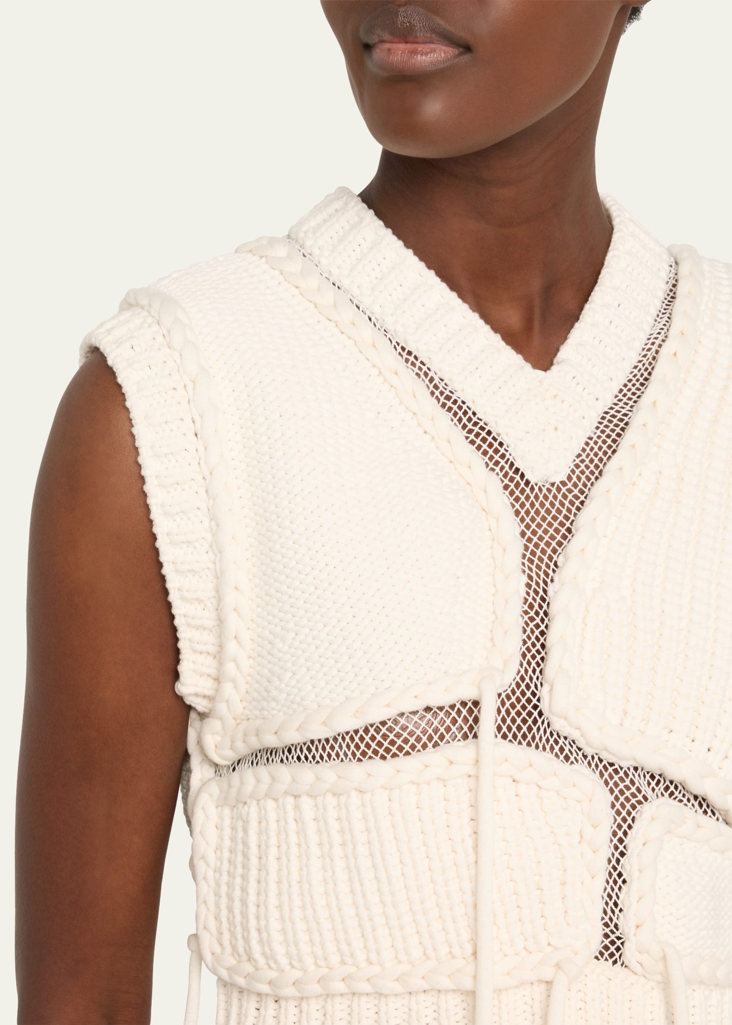 Tortoise Mesh Cropped Vest - 5
