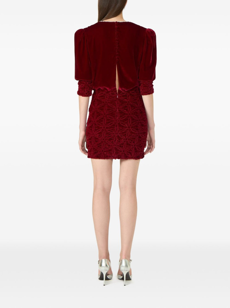 Astara crystal-embellished smocked velvet mini dress 3