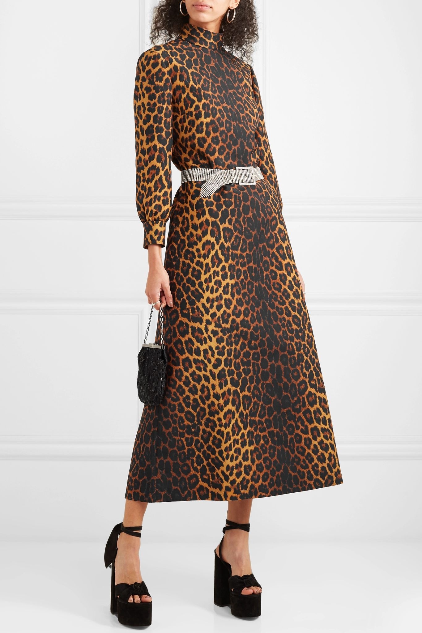 Leopard-print wool-blend maxi dress - 2