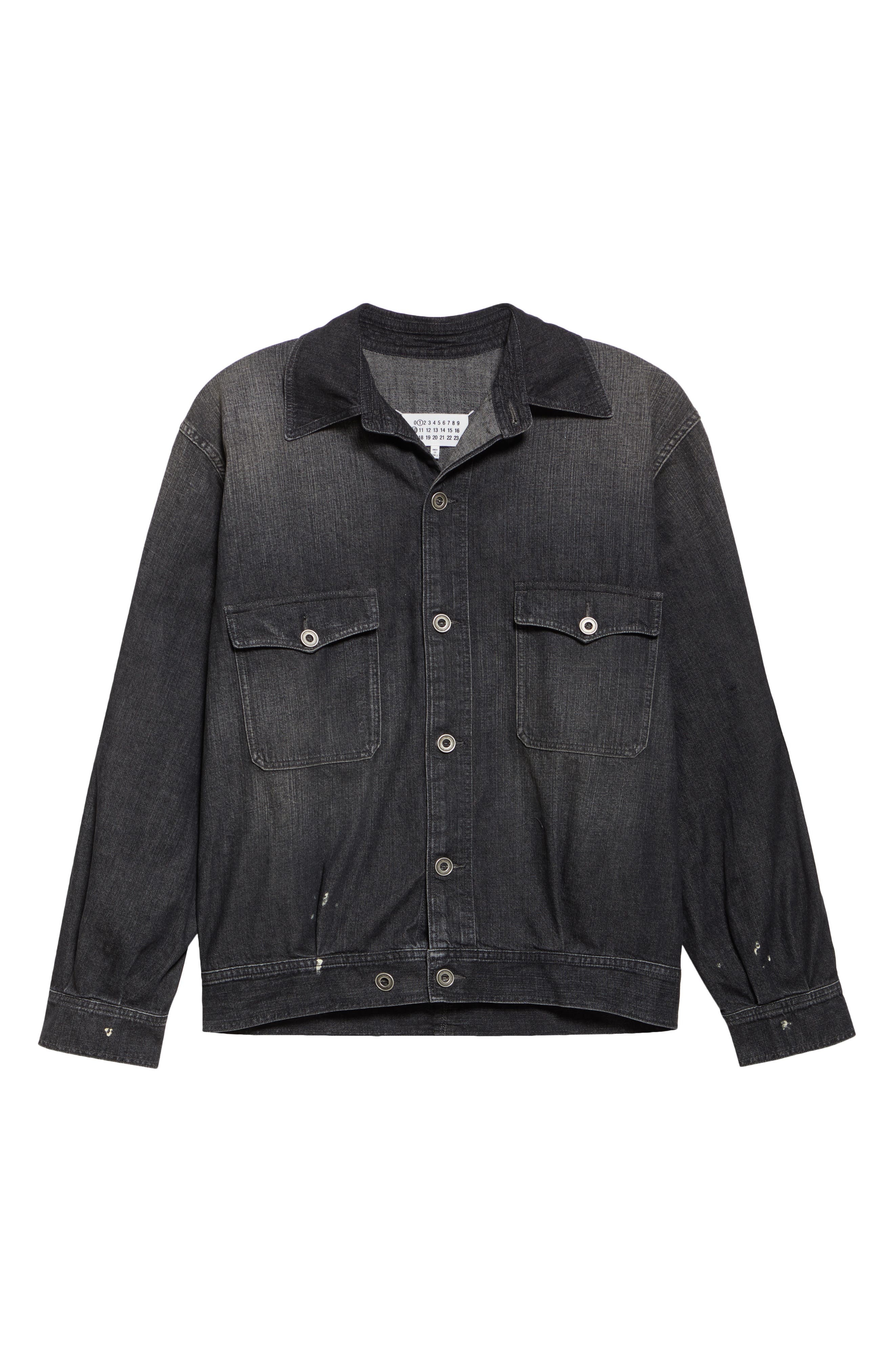 Maison Margiela Distressed Denim Jacket in Black at Nordstrom - 6