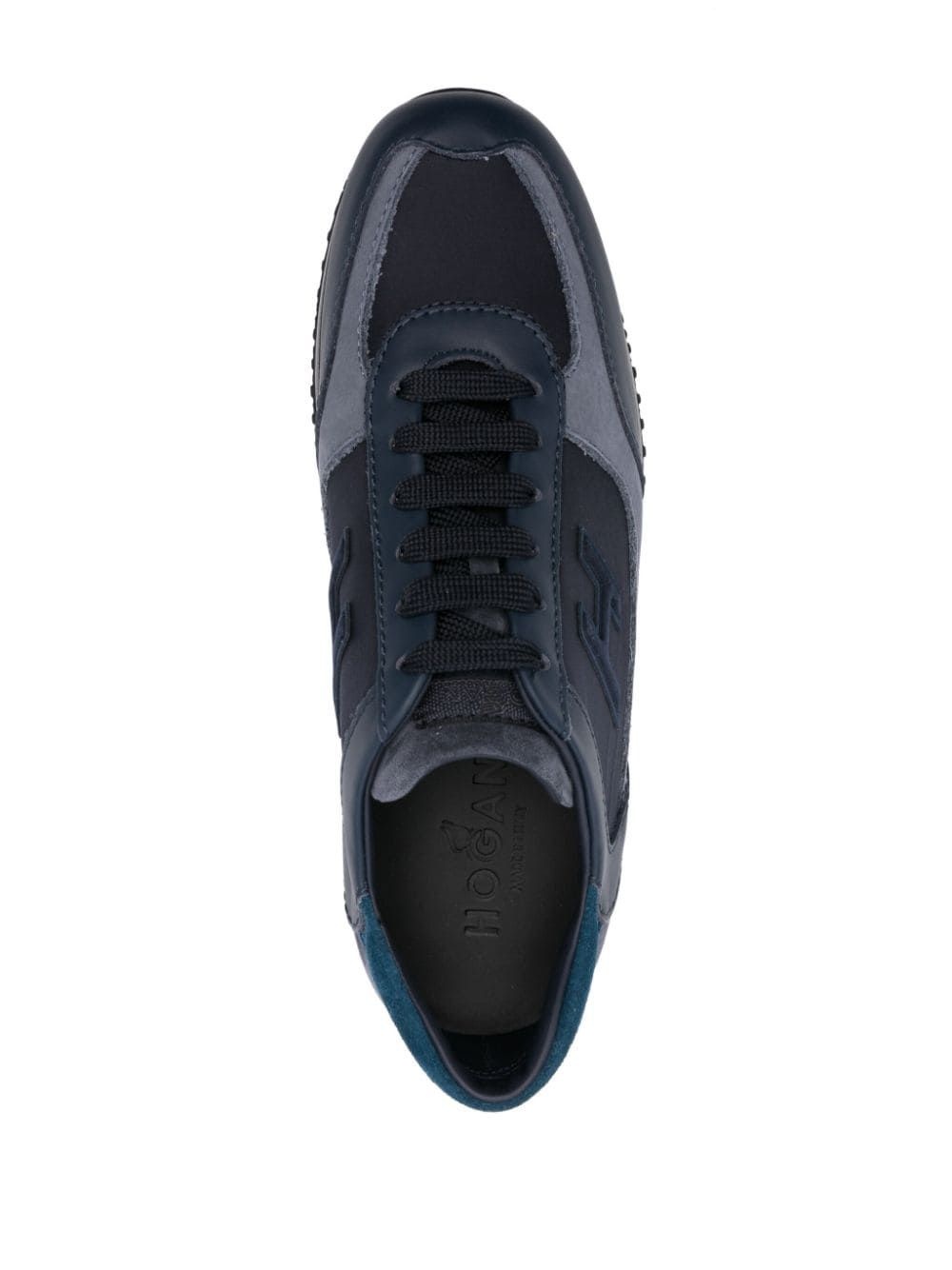 panelled suede-leather trainers - 11