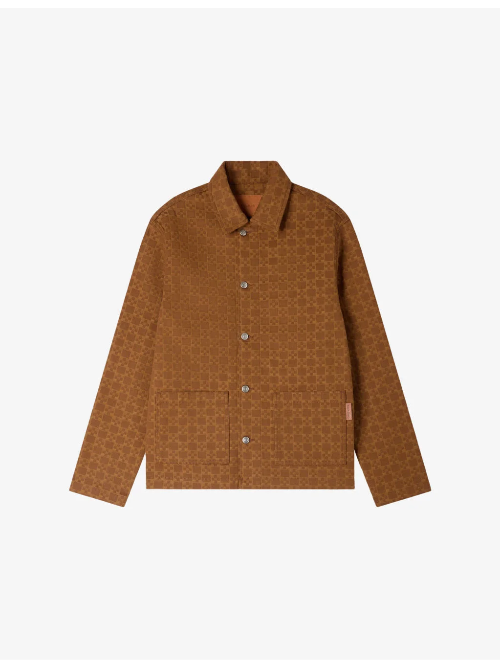 Collared Square-Cross Denim Jacket - 1