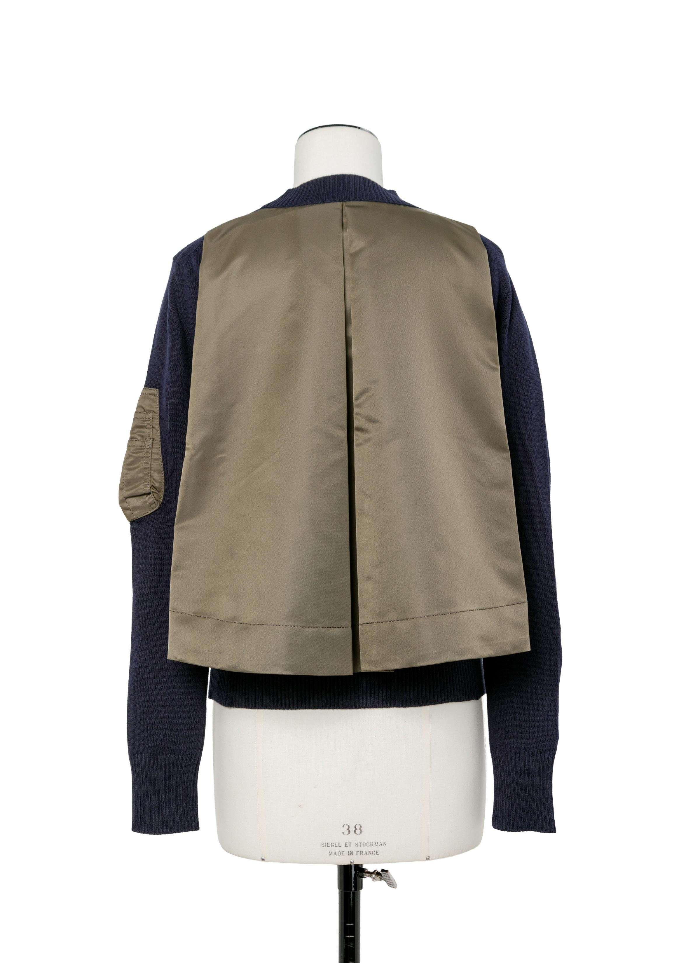 Nylon Twill x Cotton Knit Pullover - 3