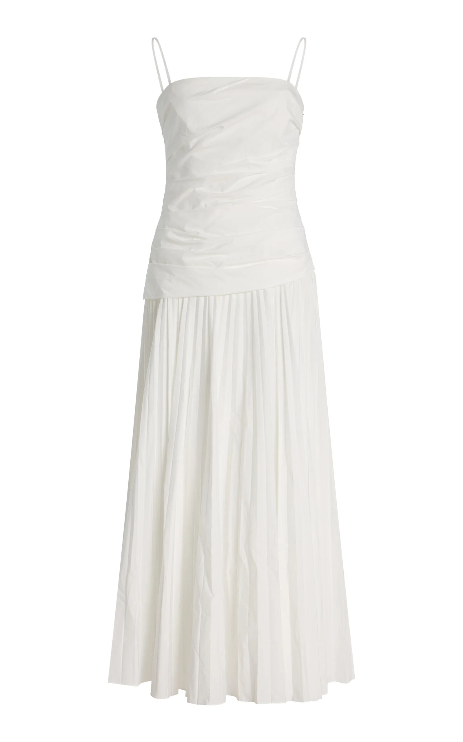 Arie Cotton-Blend Bustier Midi Dress white - 1