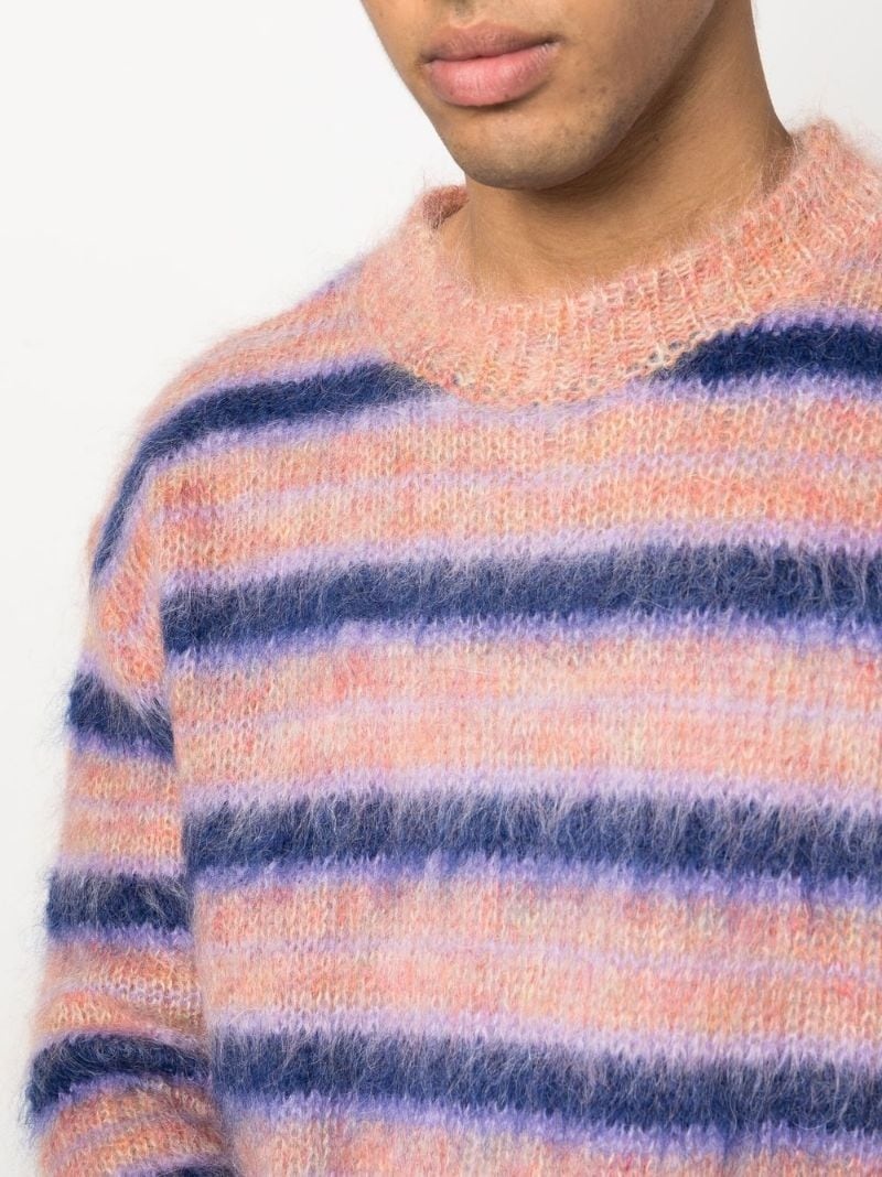 striped mohair-blend jumper - 5
