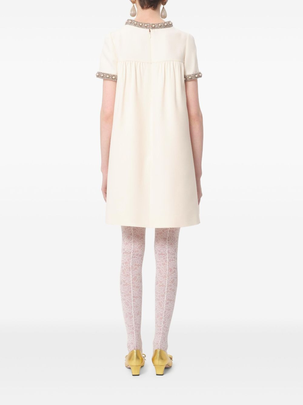 Crepe Couture embroidered mini dress - 4