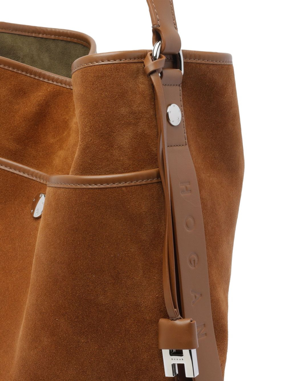 medium suede leather shoulder bag - 5
