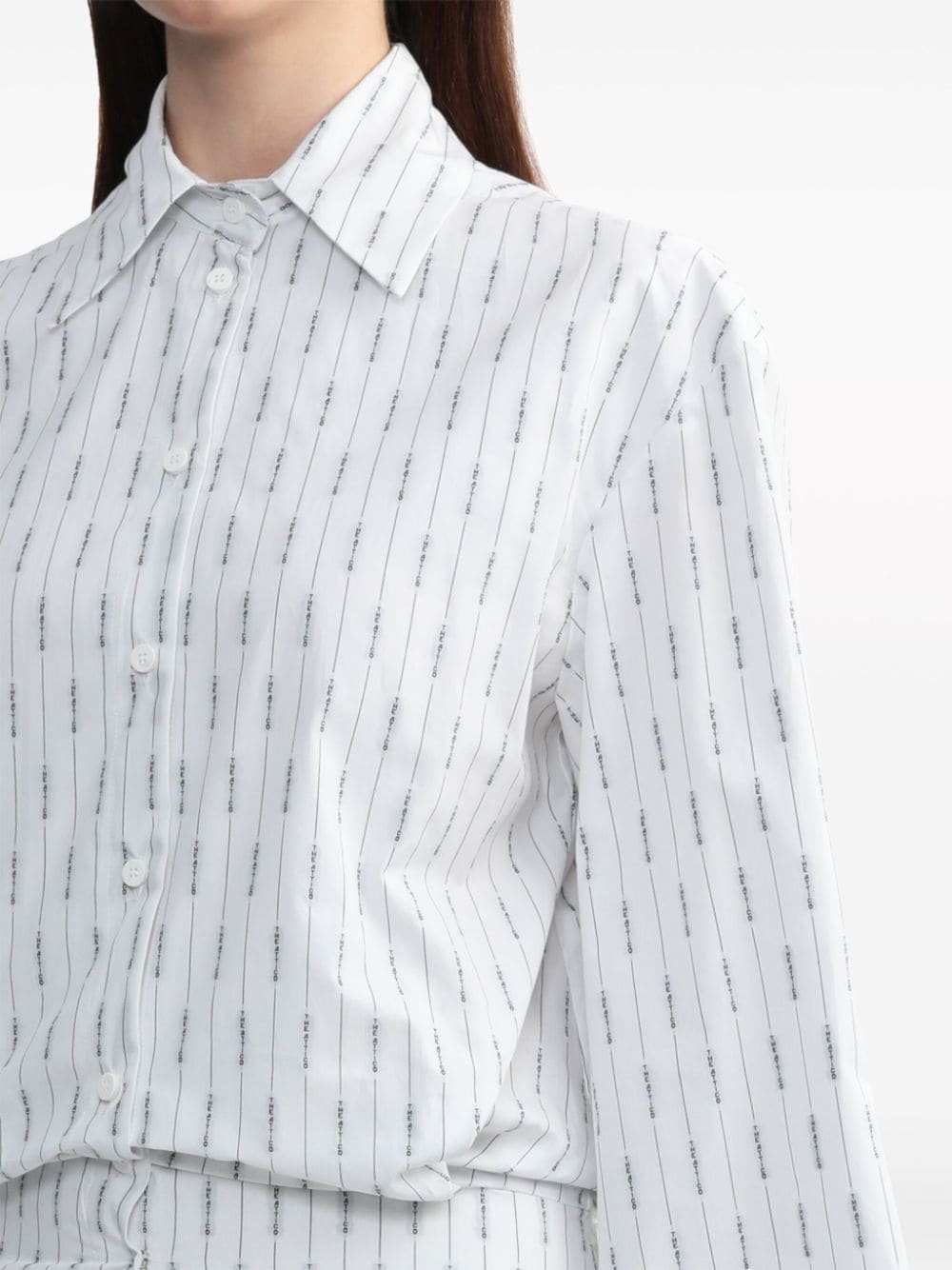 pinstriped cotton mini shirtdress - 5