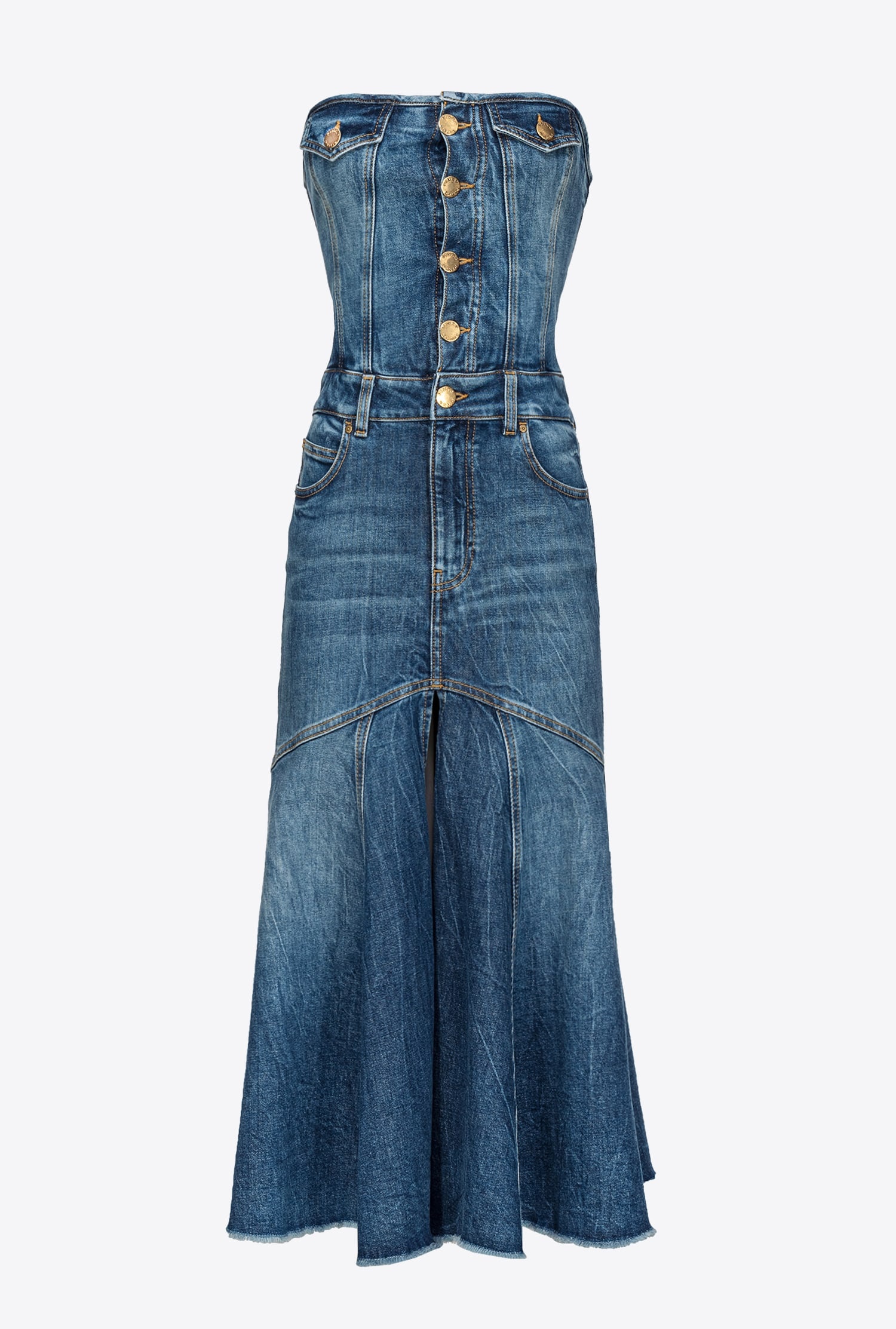 VINTAGE DENIM MIDI DRESS - 1