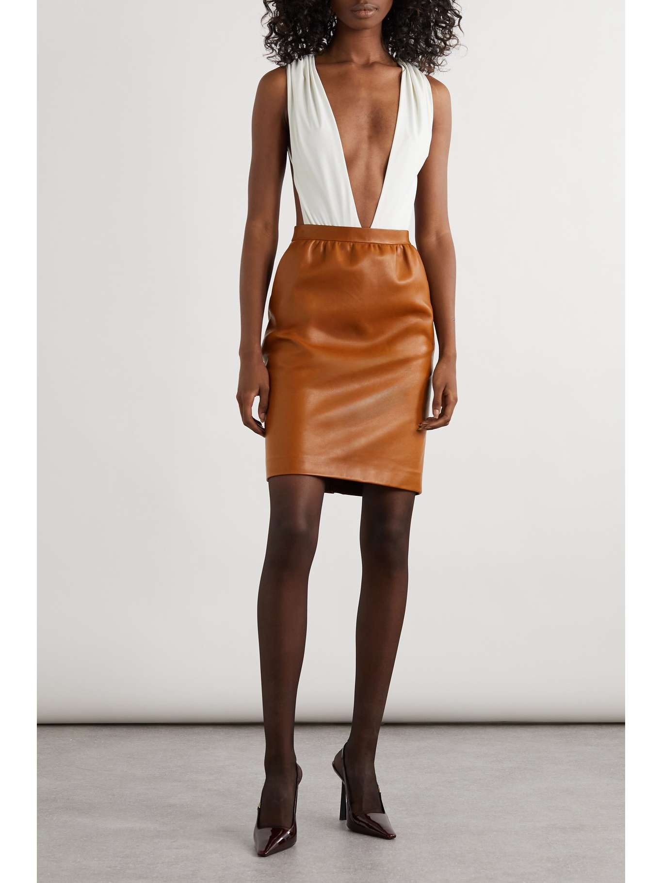 Gathered leather skirt - 2