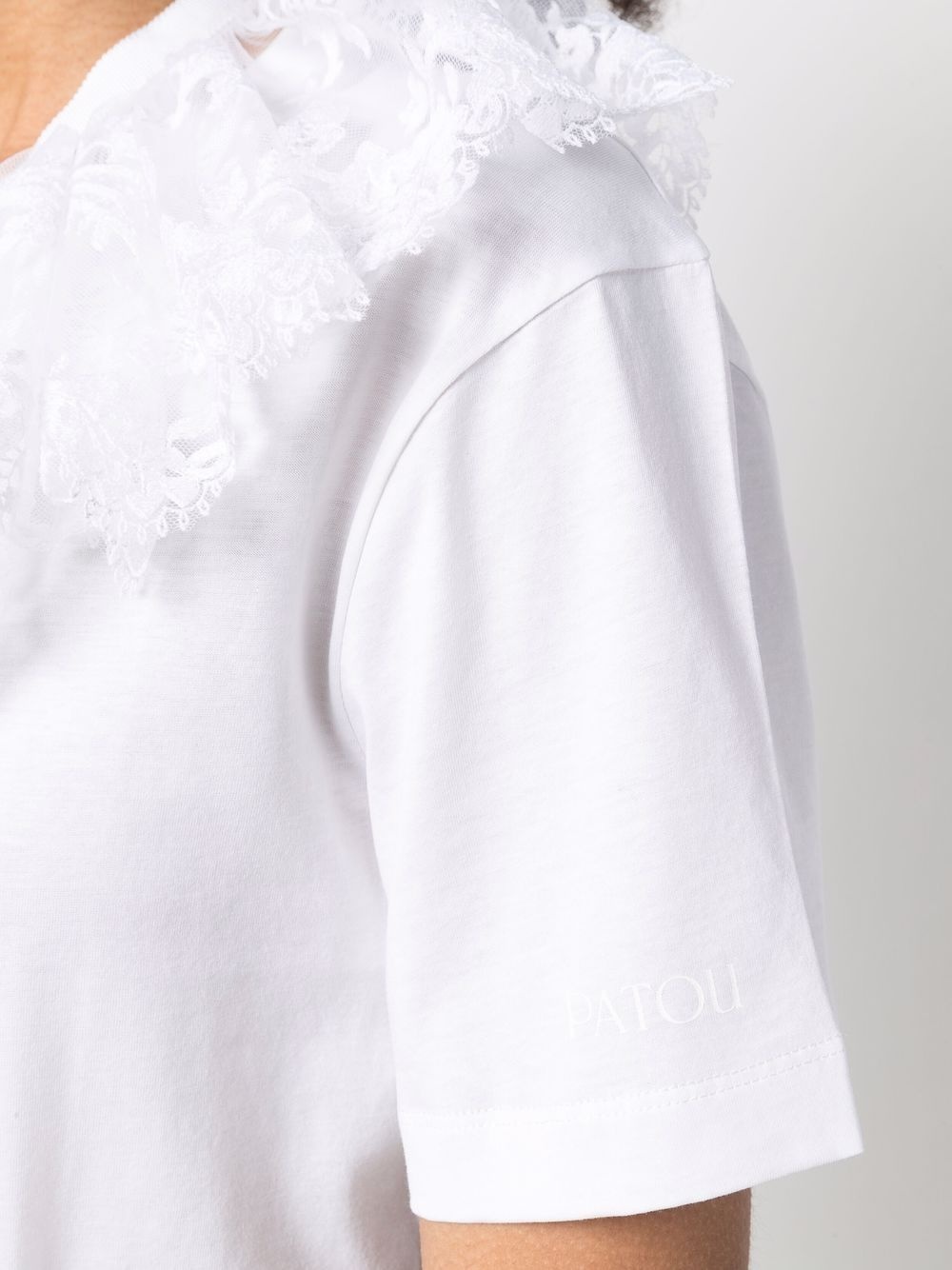 detachable lace-collar T-shirt - 5