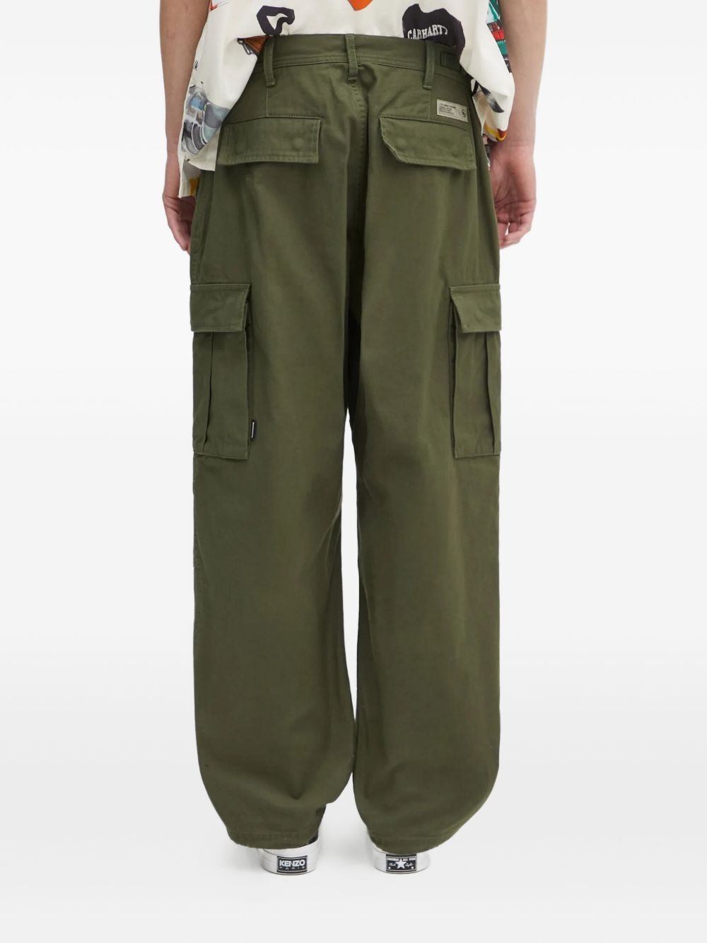cotton-blend cargo trousers - 4