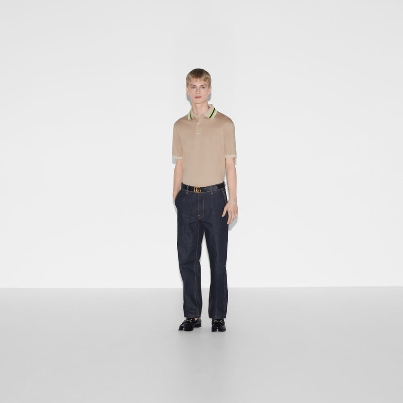 GUCCI Cotton polo shirt with embroidery outlook