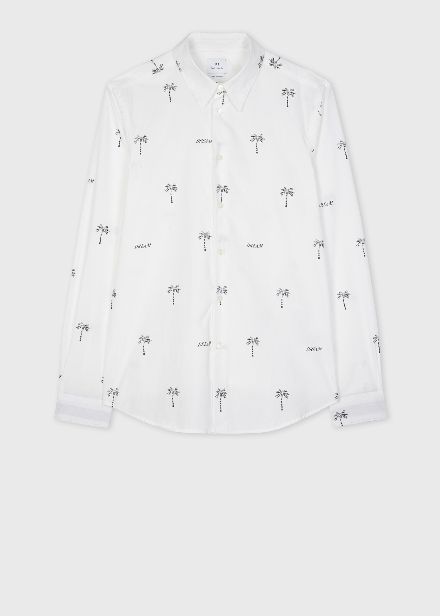 White 'Dream Palm Tree' Print Shirt - 1
