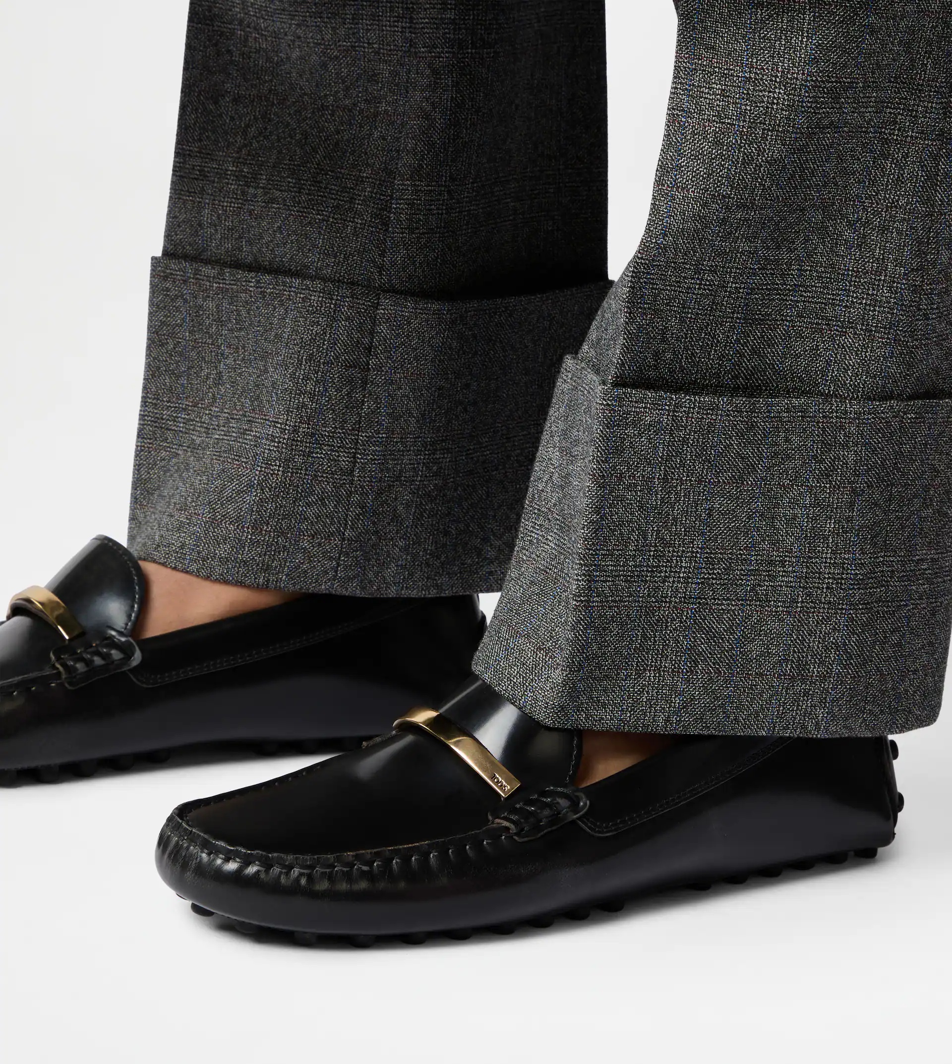 GOMMINO DRIVING SHOES IN LEATHER - GREY - 7