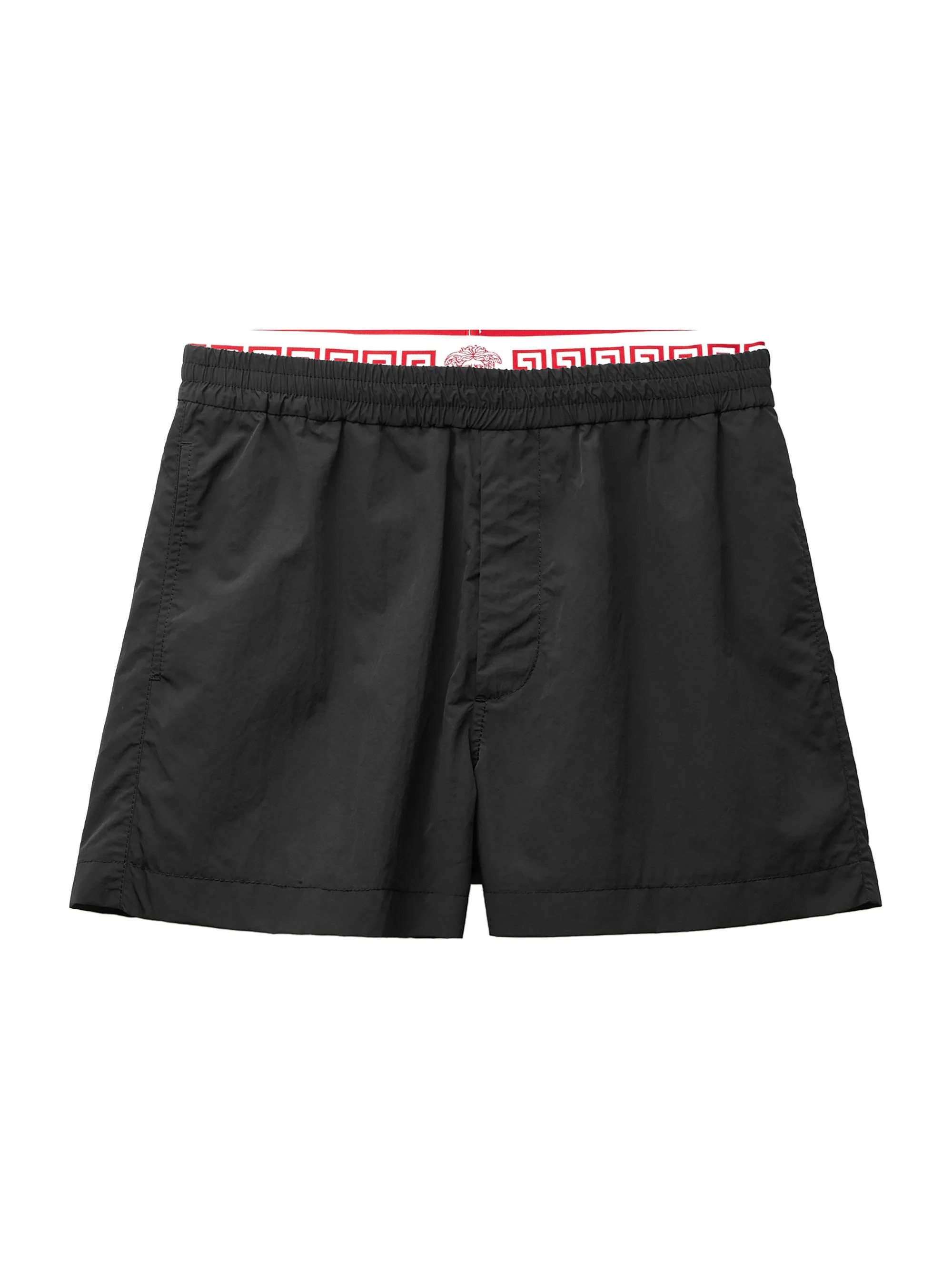 Men's Logo Band Wrinkle-Effect Shorts - Black - 1
