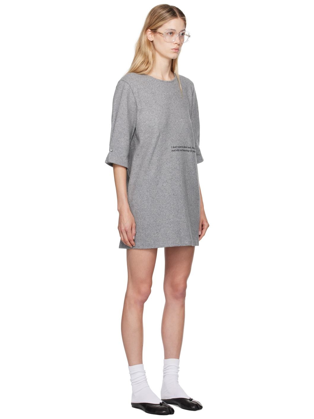 Gray Wool Minidress - 2