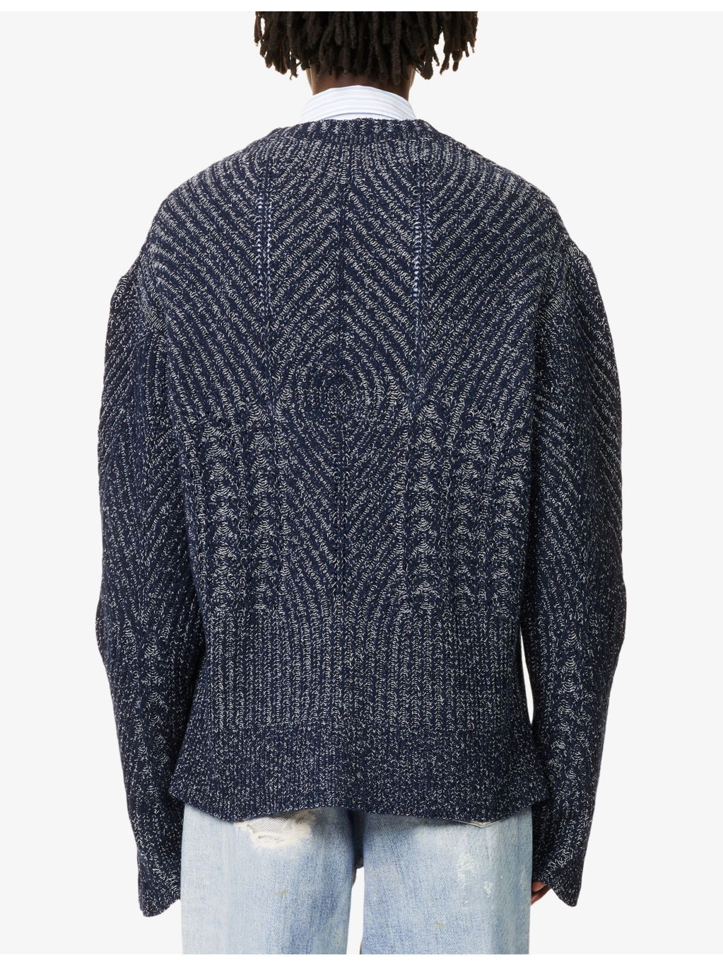 Lottie V-Neck Cotton-Wool Blend Jumper - 4