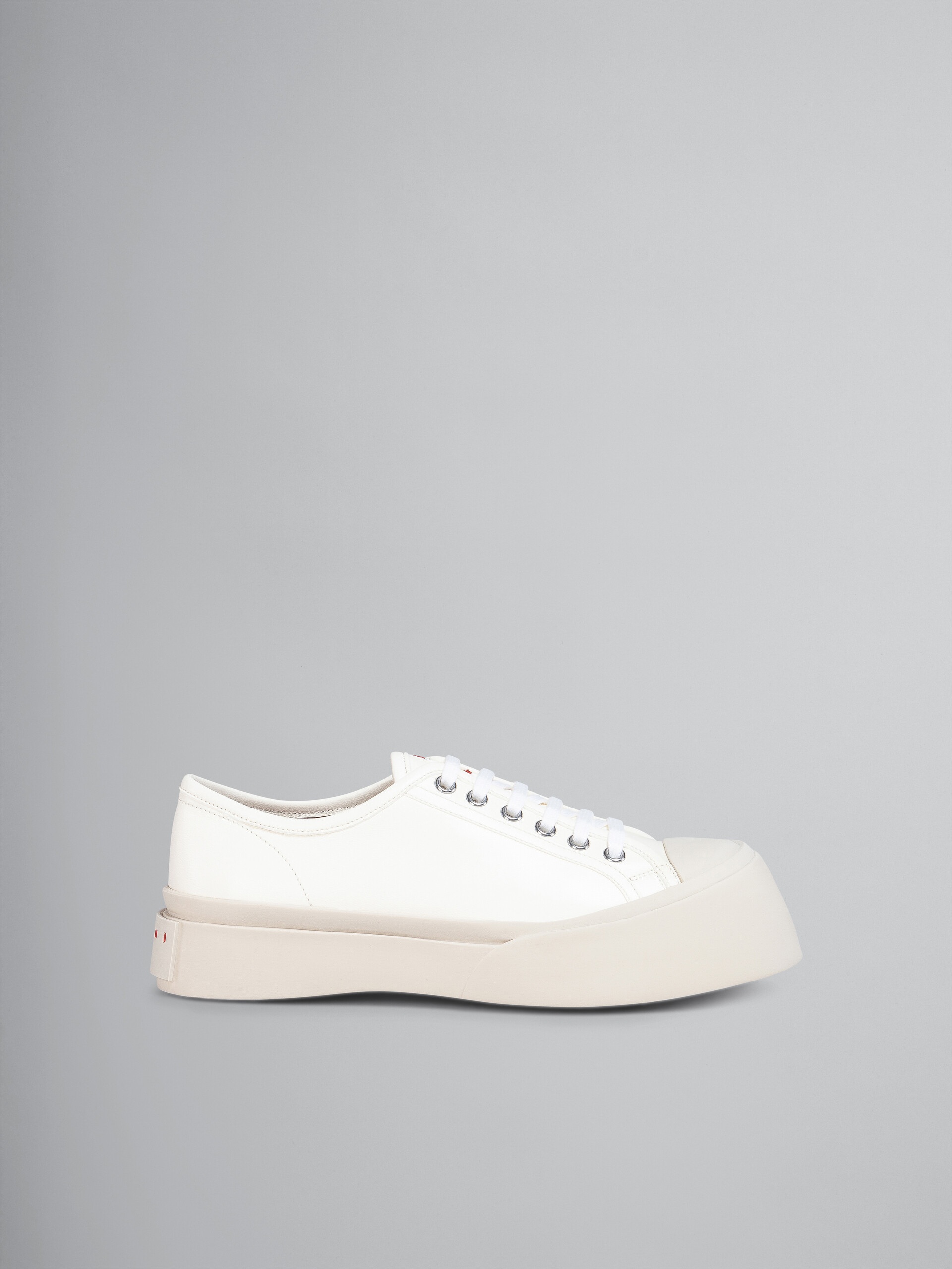WHITE NAPPA LEATHER PABLO LACE-UP SNEAKER - 1