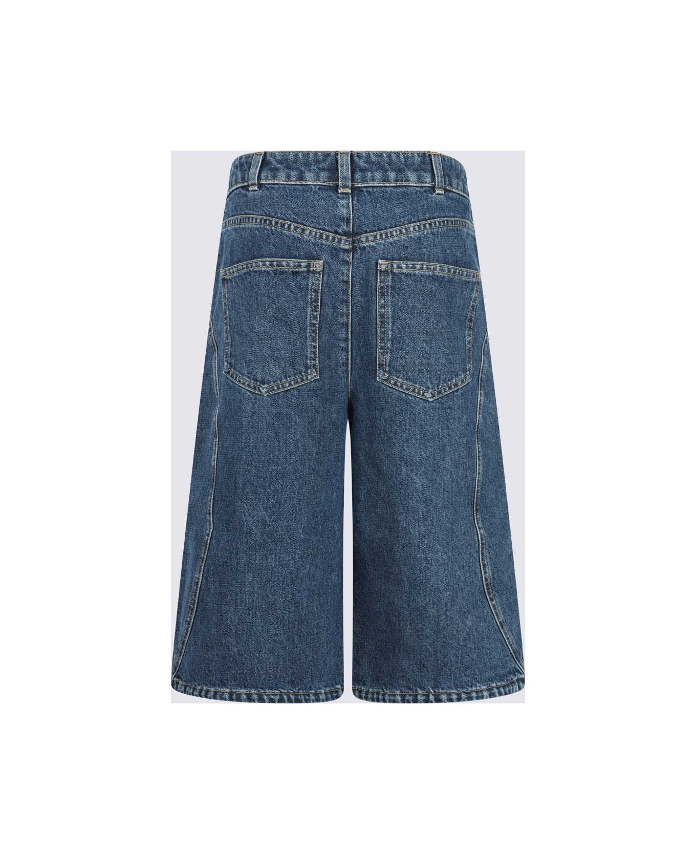 Blue Cotton Denim Jeans - 2