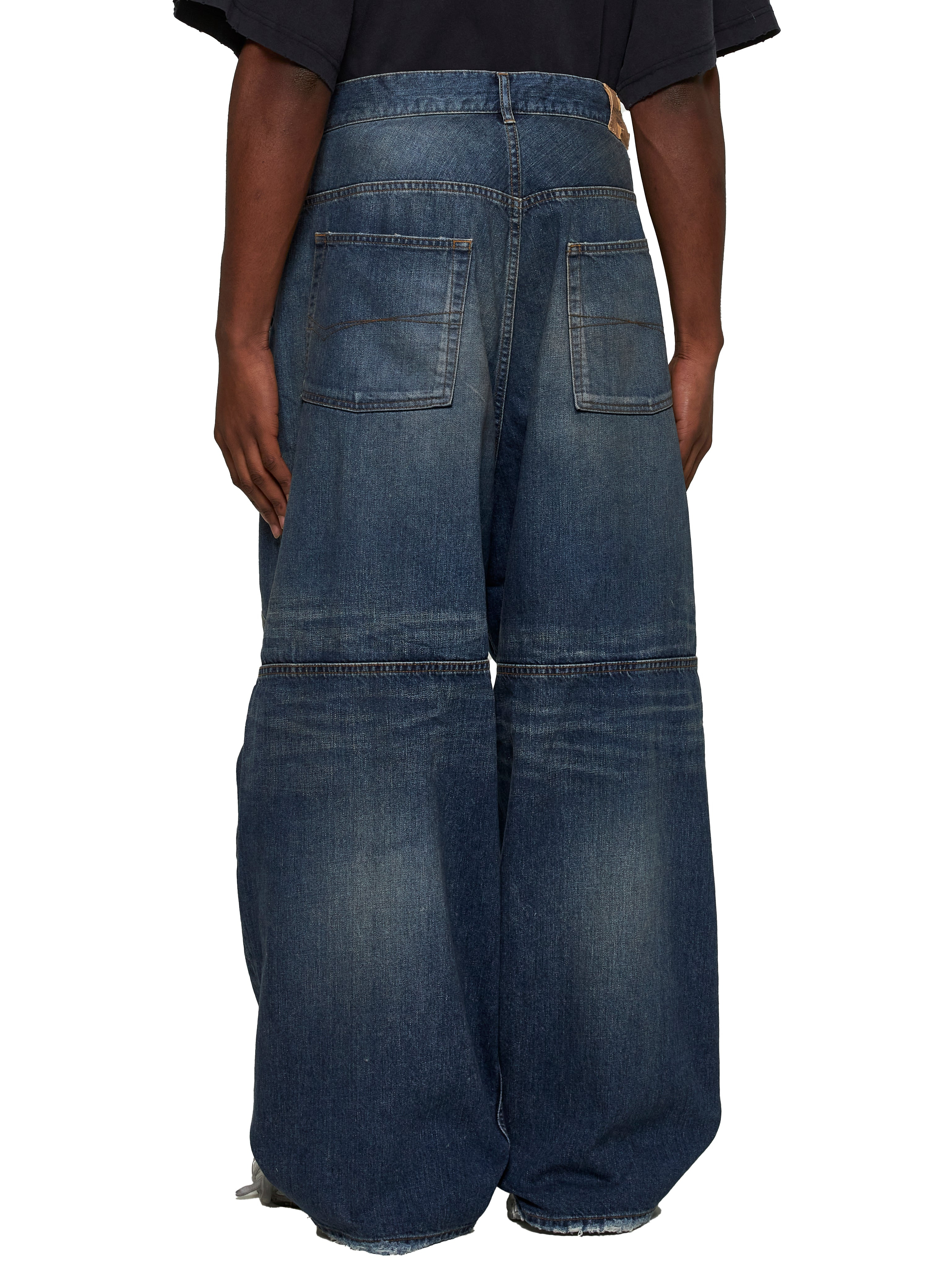 Balenciaga Men Blue Denim George V Baggy Jeans - 4