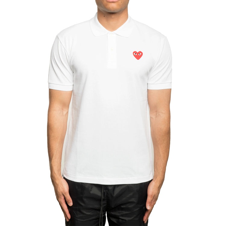 COMME des GARCONS PLAY Polo Red Emblem 'White' AZ-T006-051-5 - 4