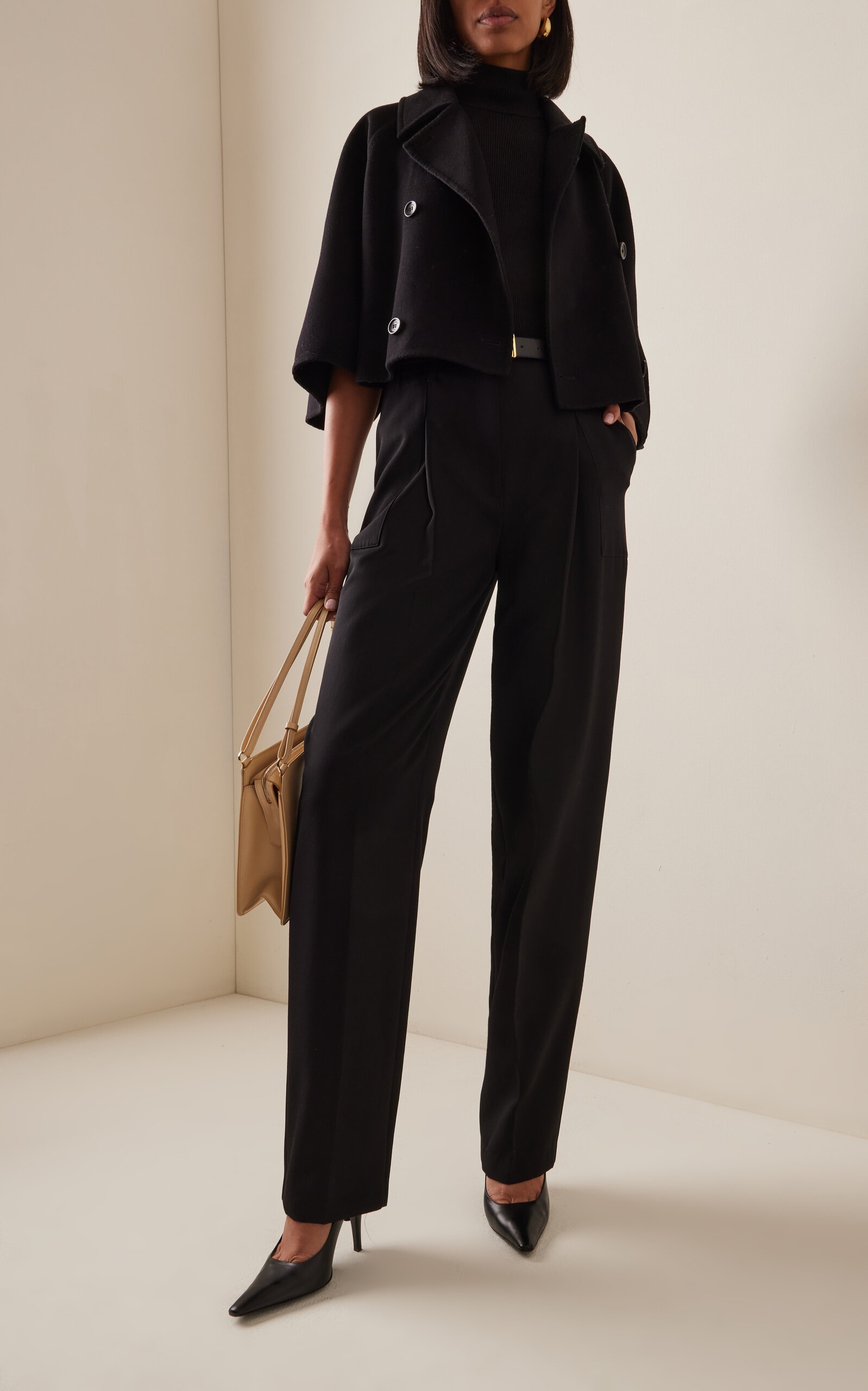 Max Mara VOLUME Short wool and cashmere cape | REVERSIBLE