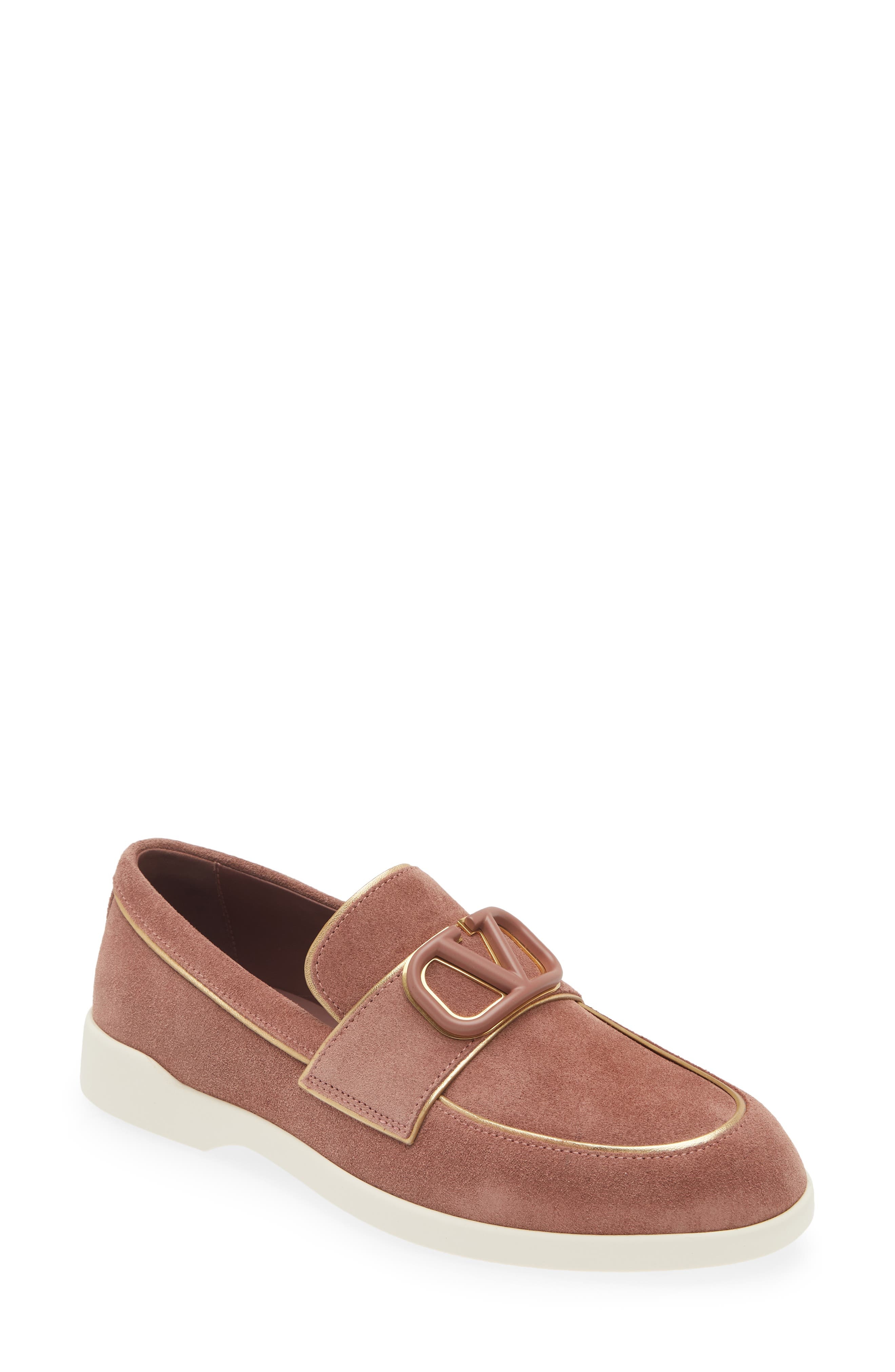 Valentino Garavani Leisure Flows Loafer in Brownish Orange/Antique Brass at Nordstrom - 1