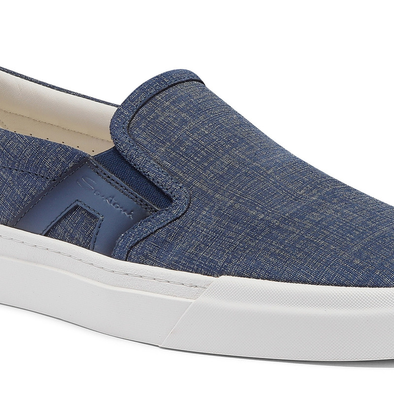 Men's blue suede slip-on sneaker 6