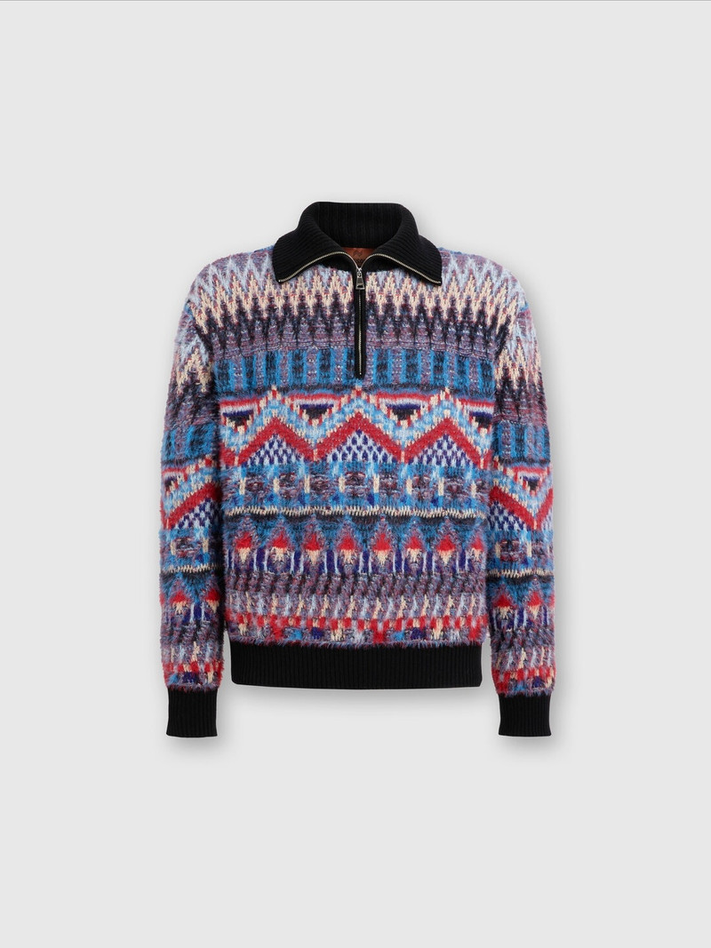 Turtleneck wool-blend sweater with zip 1