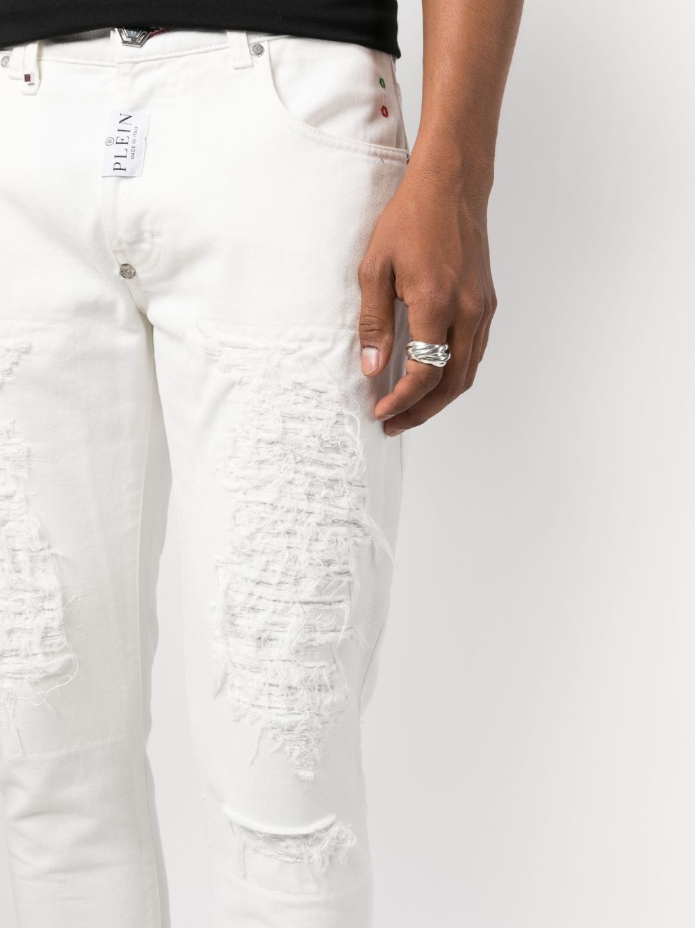 logo-plaque slim-cut trousers - 5