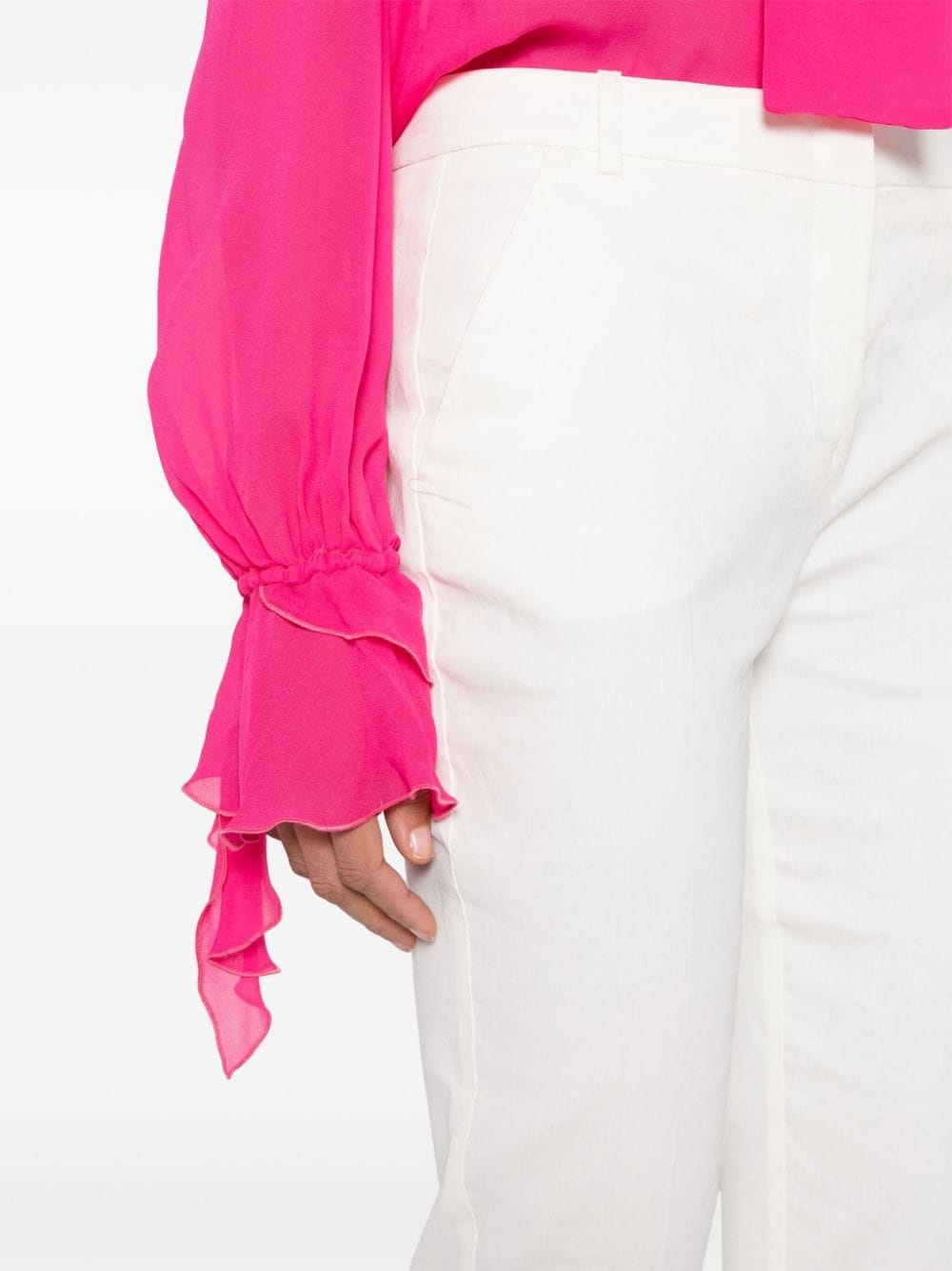 pressed-crease tapered trousers - 5