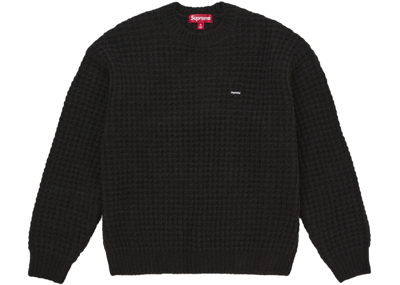 Supreme Small Box Waffle Sweater Black - 1