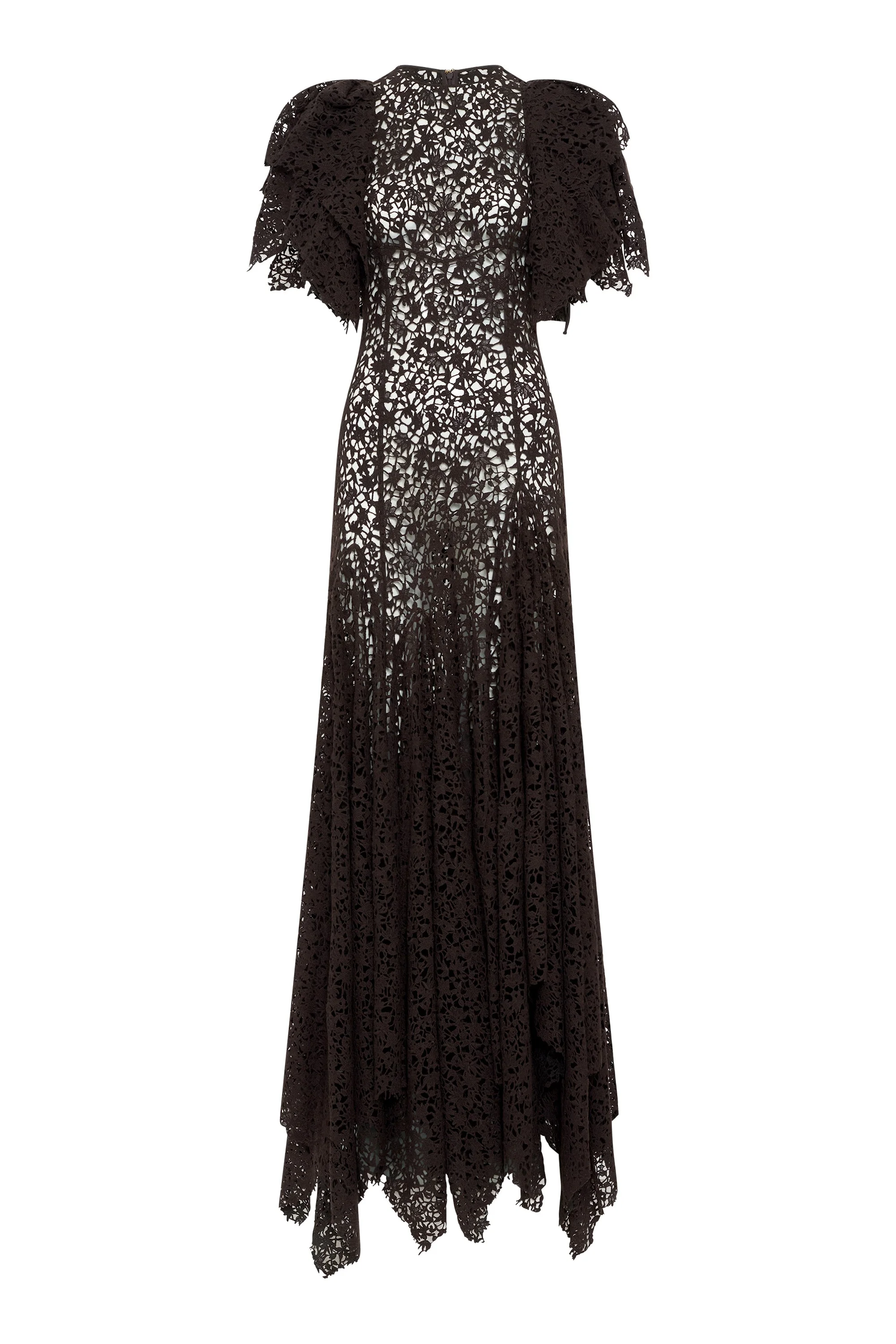 Lulsy Dress in Chocolate Floral Cashmere Lace - 1