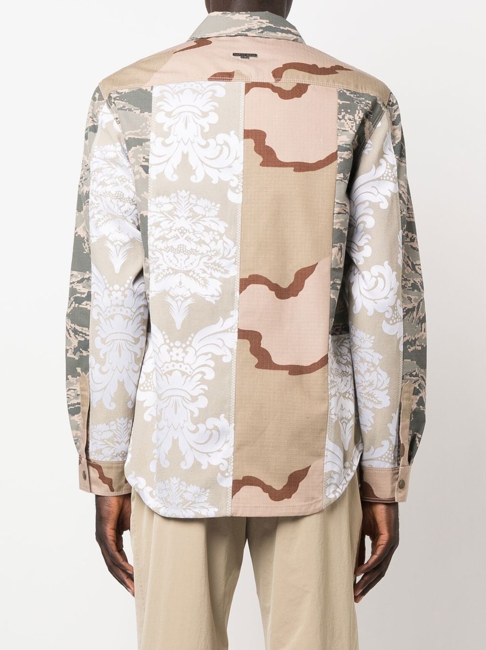 camouflage-print panelled shirt jacket - 5