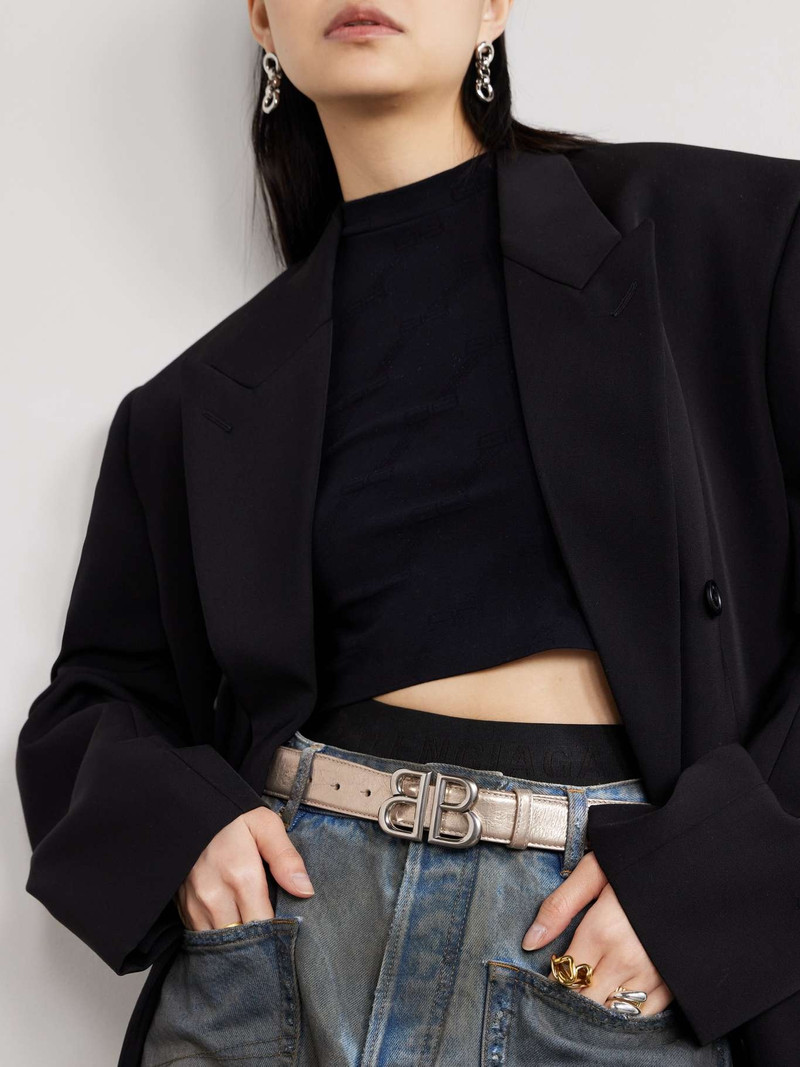 BALENCIAGA Monaco metallic leather belt outlook