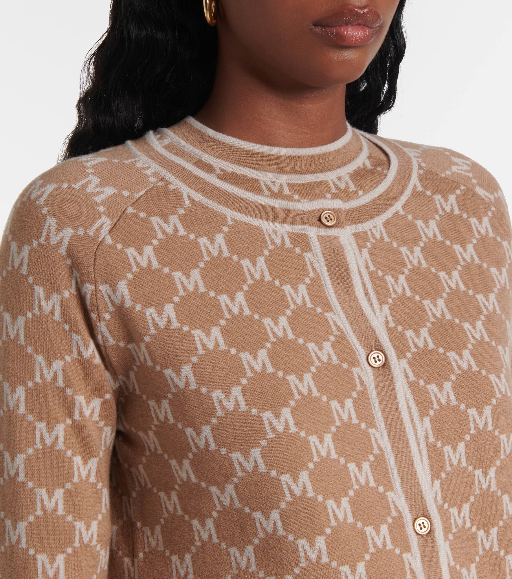 Tivoli intarsia wool and cashmere cardigan - 5