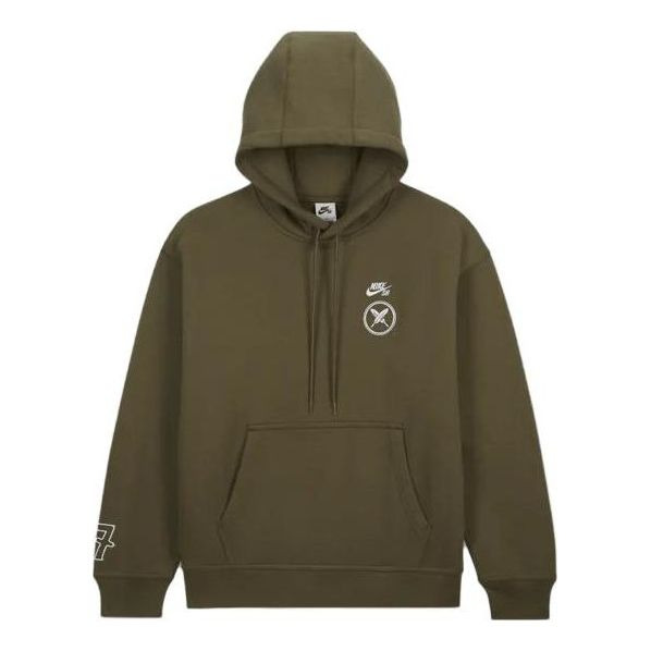 Nike SB x Yuto Graphic Fleece Pullover Hoodie 'Medium Olive' FN0552-222 - 1