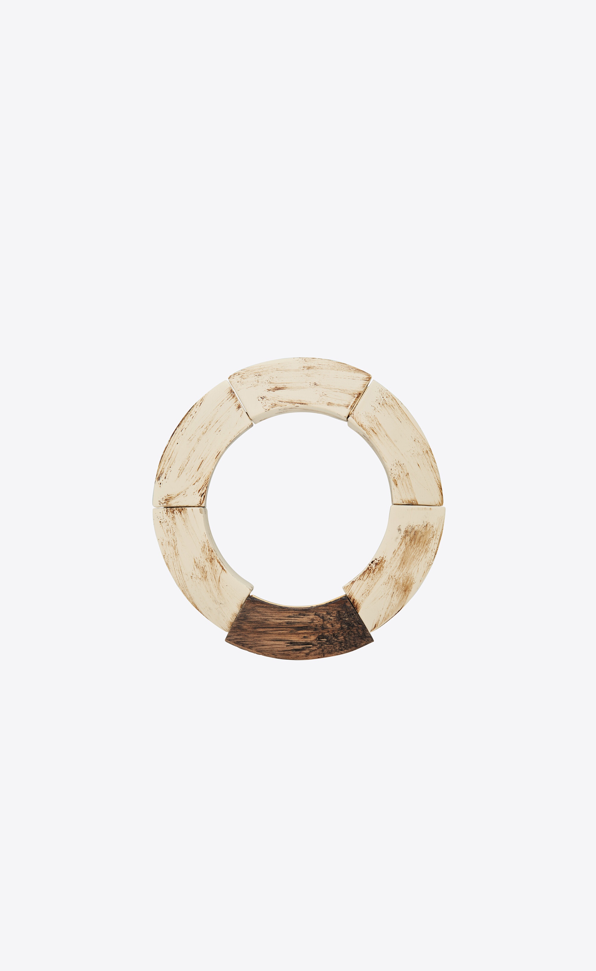 spinning top elastic bangle in resin, wood and metal - 3
