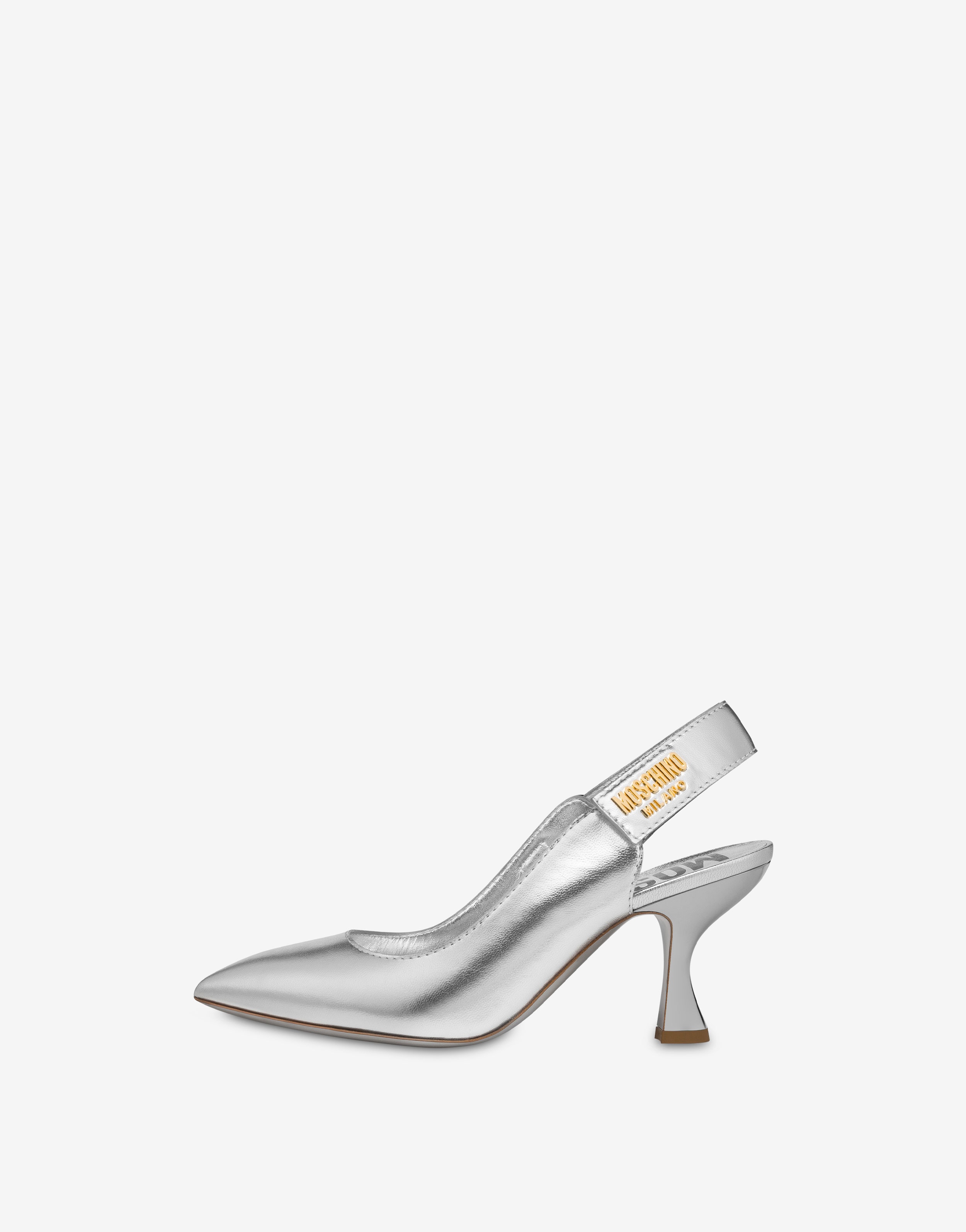 MOSCHINO PLATE LAMINATED SLINGBACKS - 2