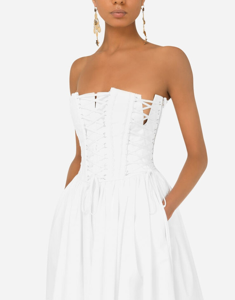 Gabardine bustier midi dress 4