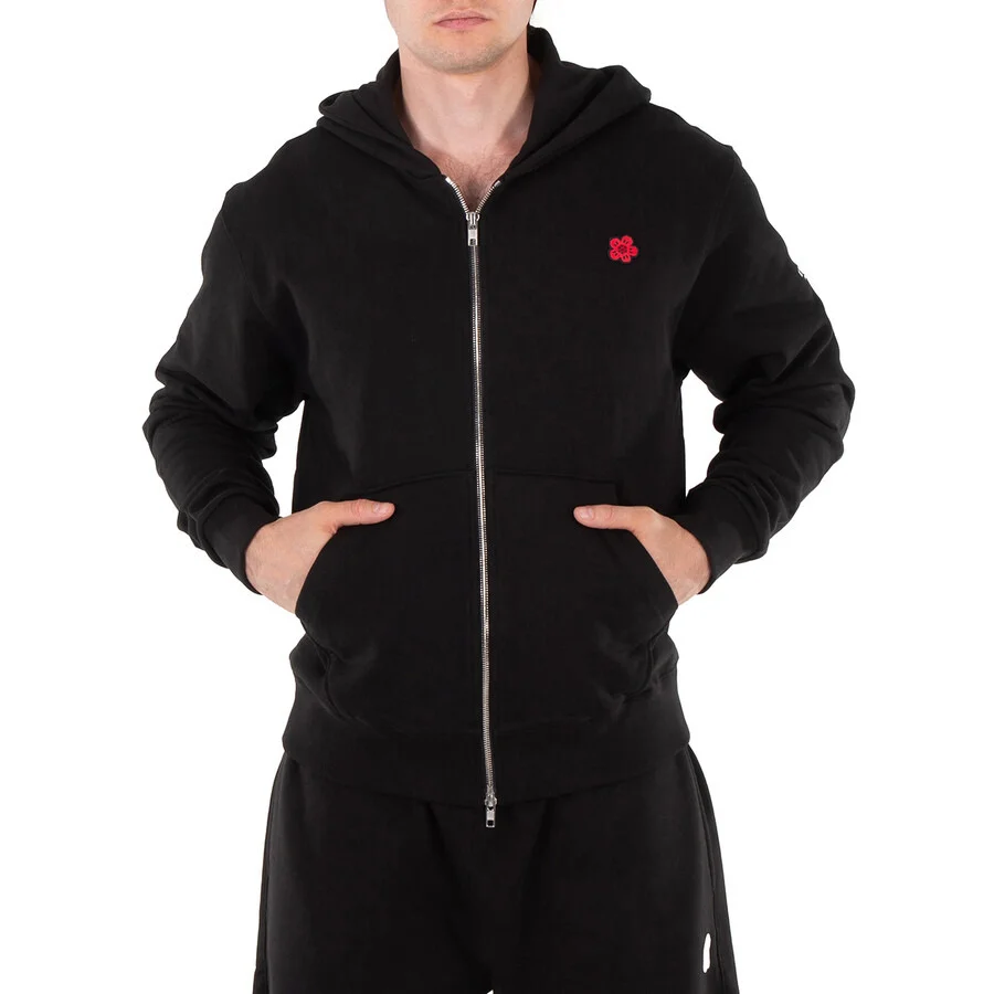 Kenzo Embroidered Flower Zip-Up Sweater - 1