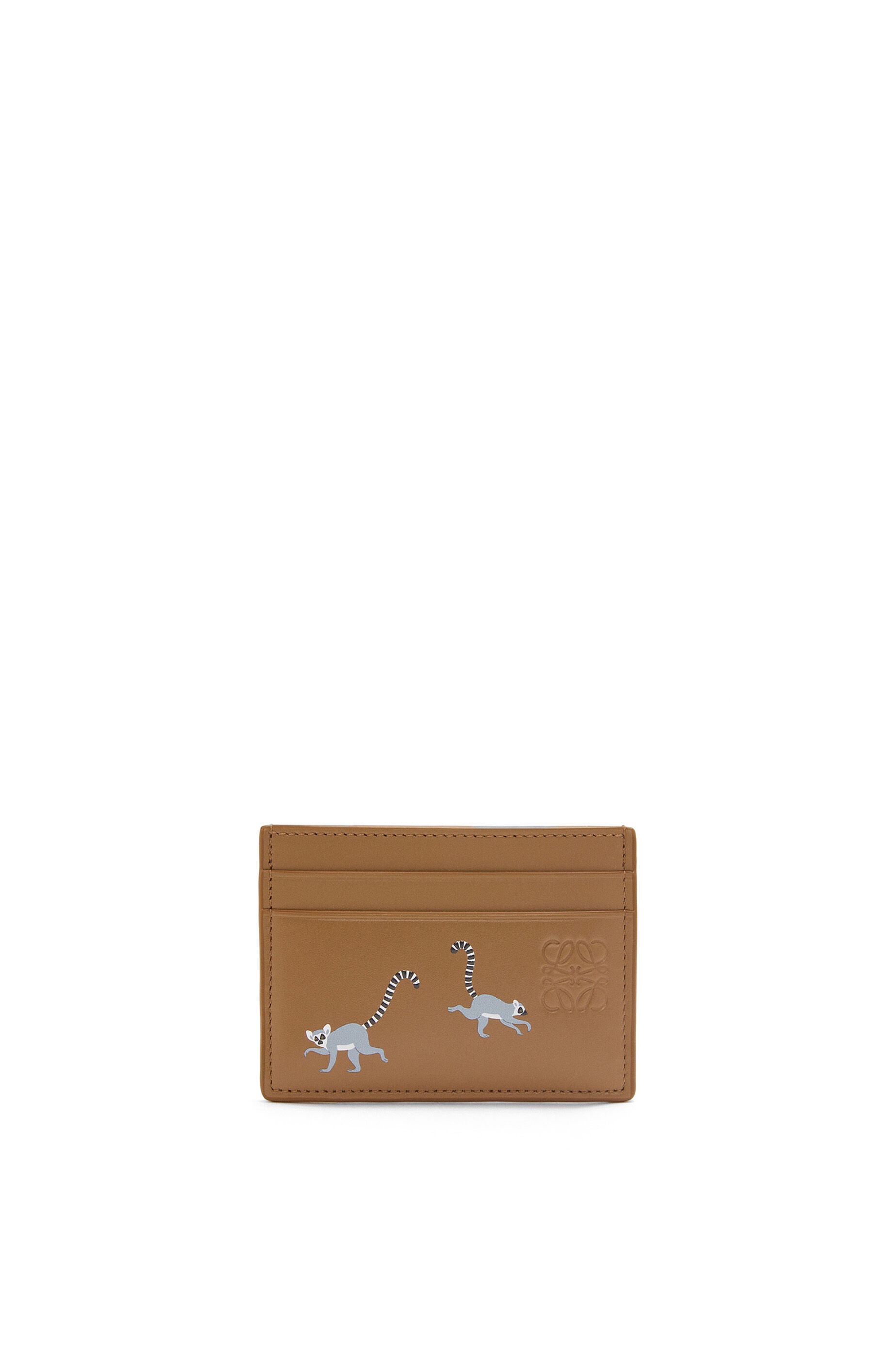 Lemur plain cardholder in satin calfskin - 1