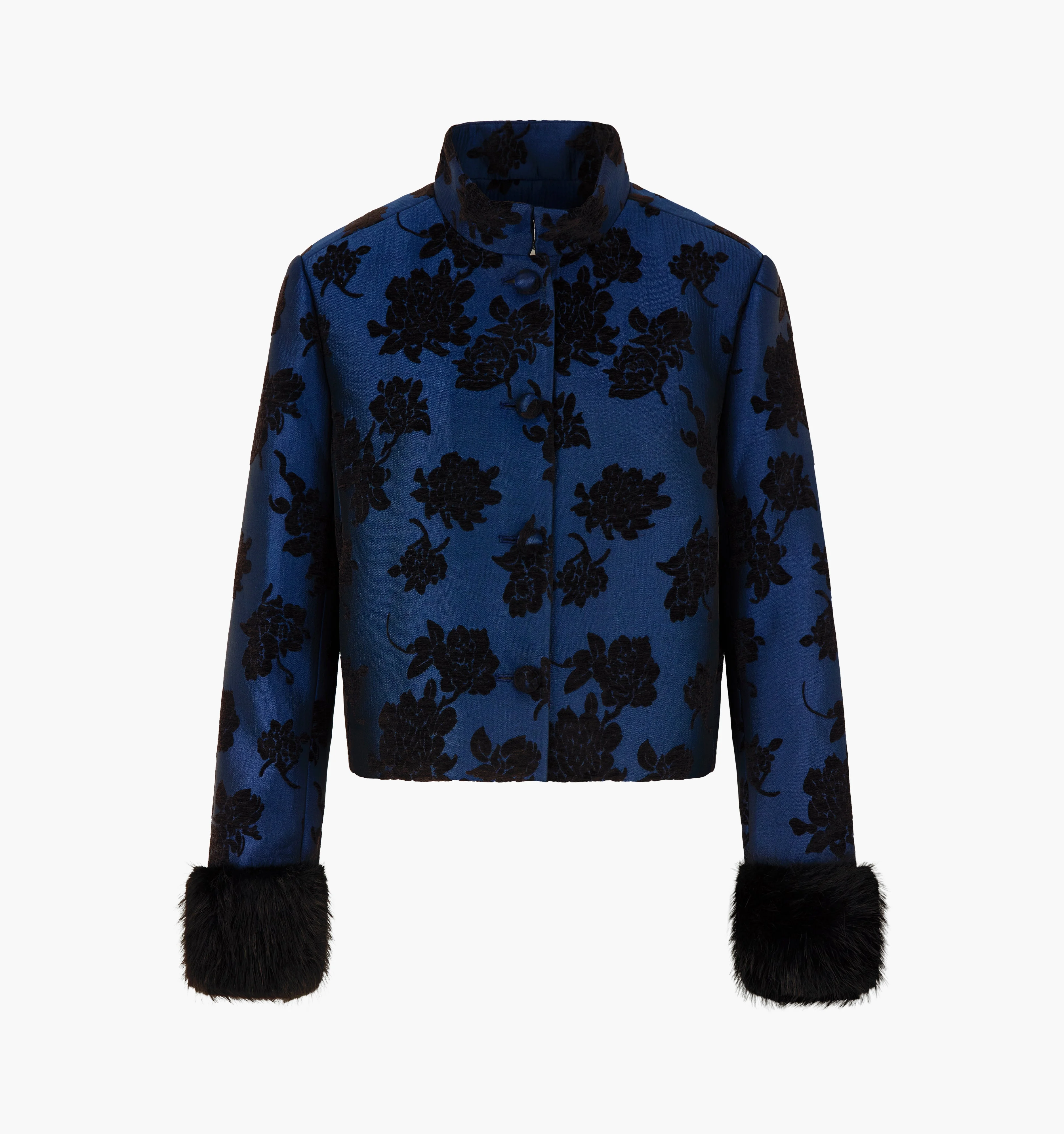 The Chrysanthemum Jacket - Twilight Flocked Brocade - 1