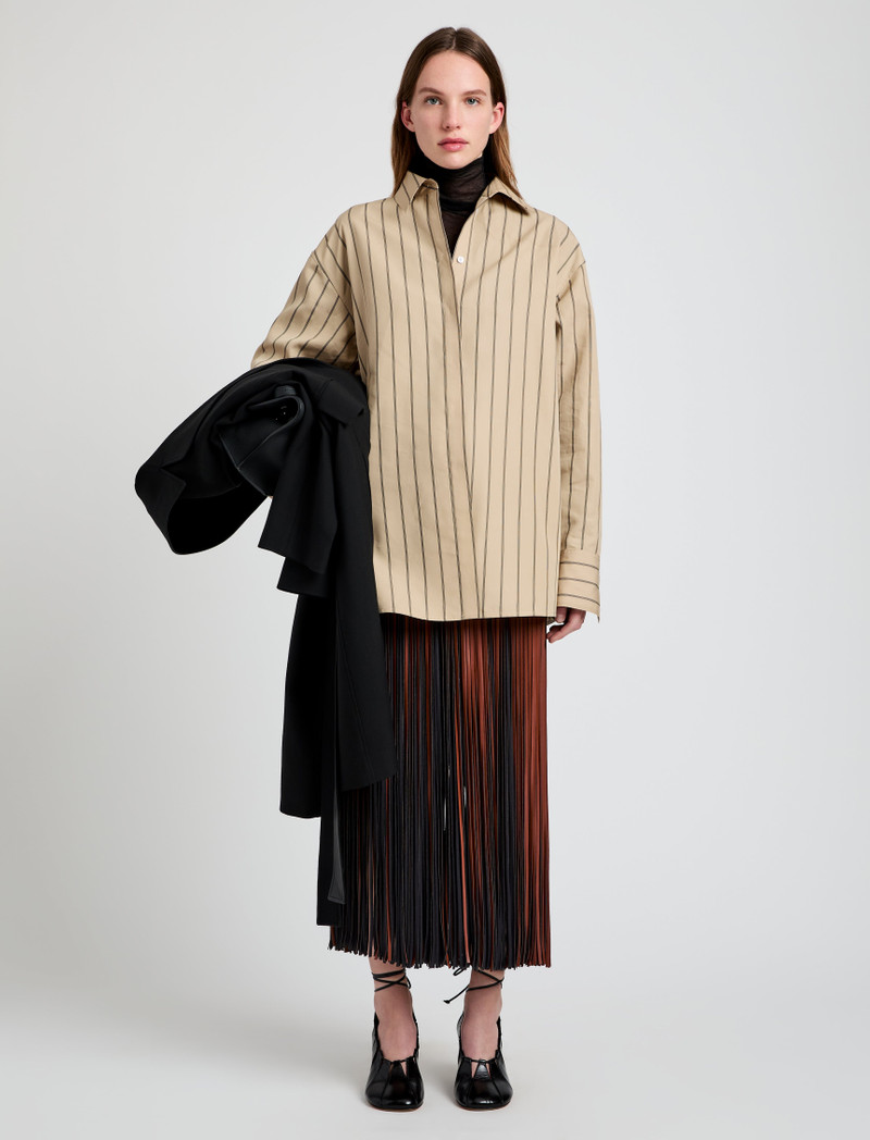 Proenza Schouler Addy Top in Stripe Cotton Silk Poplin outlook