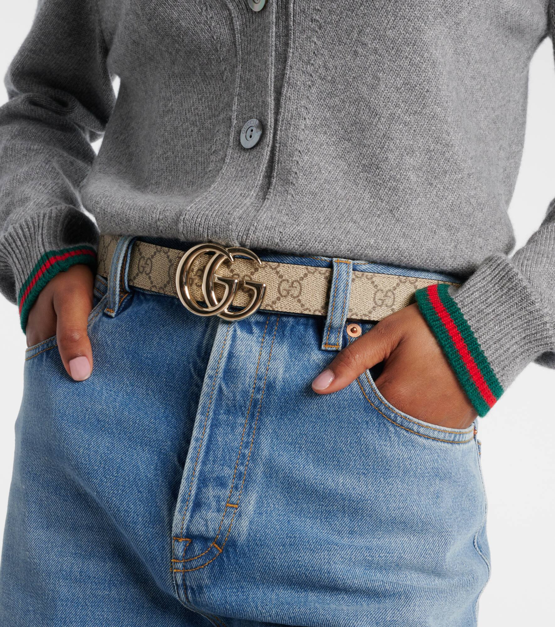 GG reversible leather belt - 2